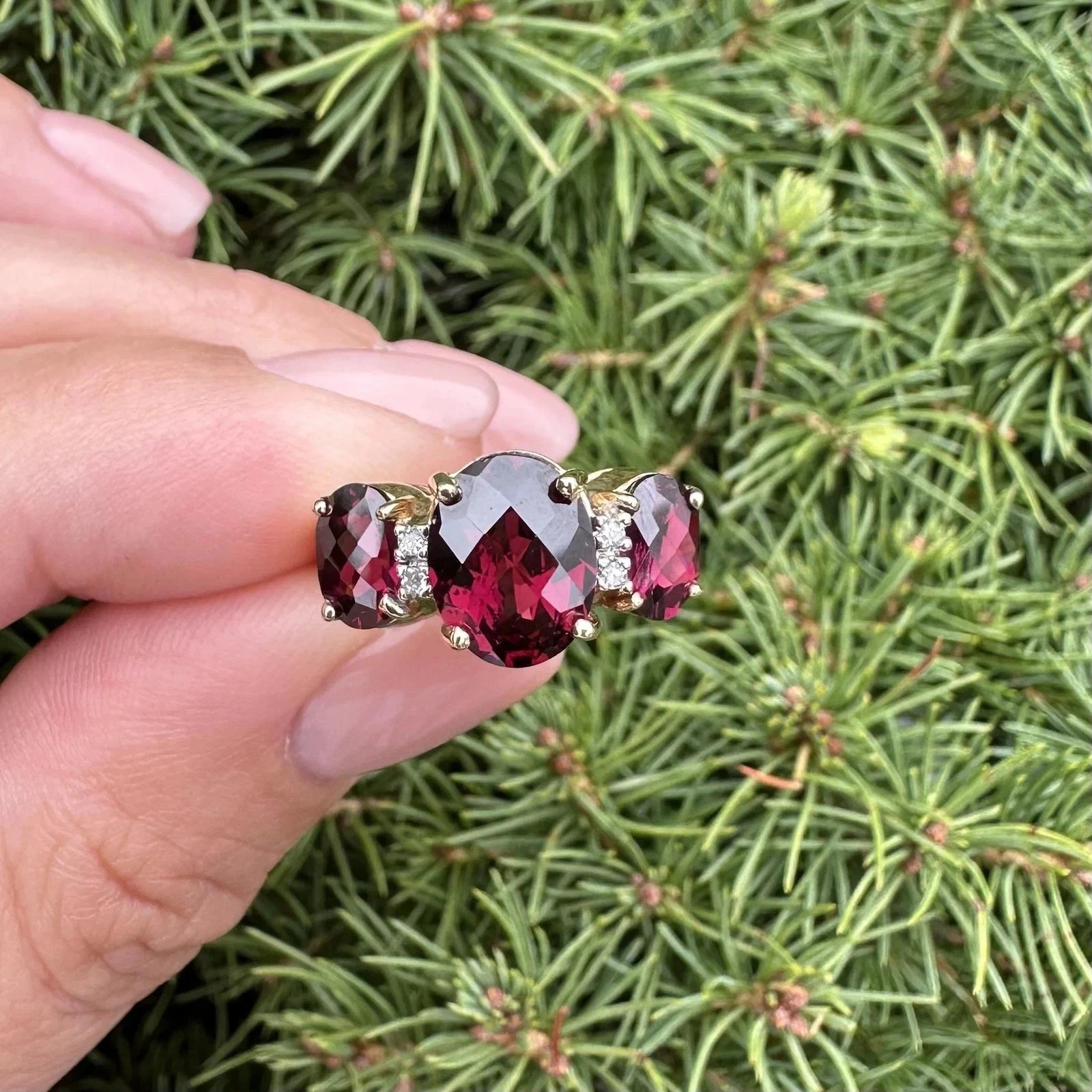 3.00 Ct Oval Cut Natural Ruby Diamond & Wedding Ring 14K Yellow Gold