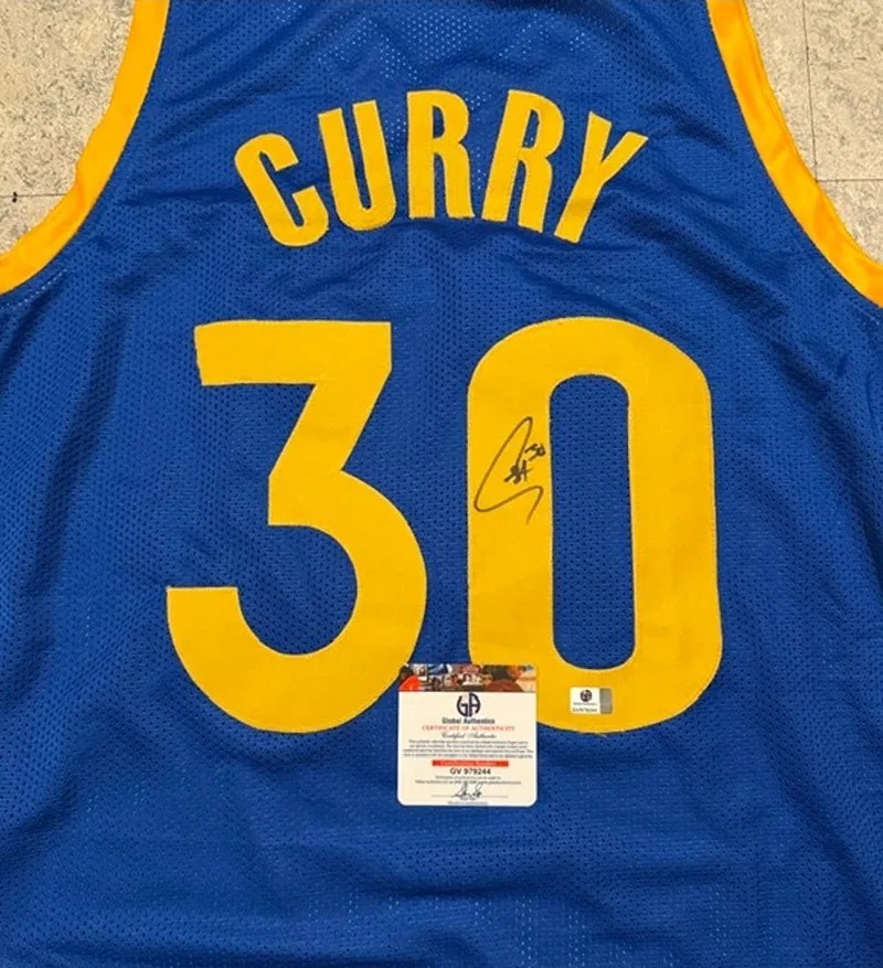 Steph Curry Signed Golden State Warriors NBA Basketball Jersey w COA
