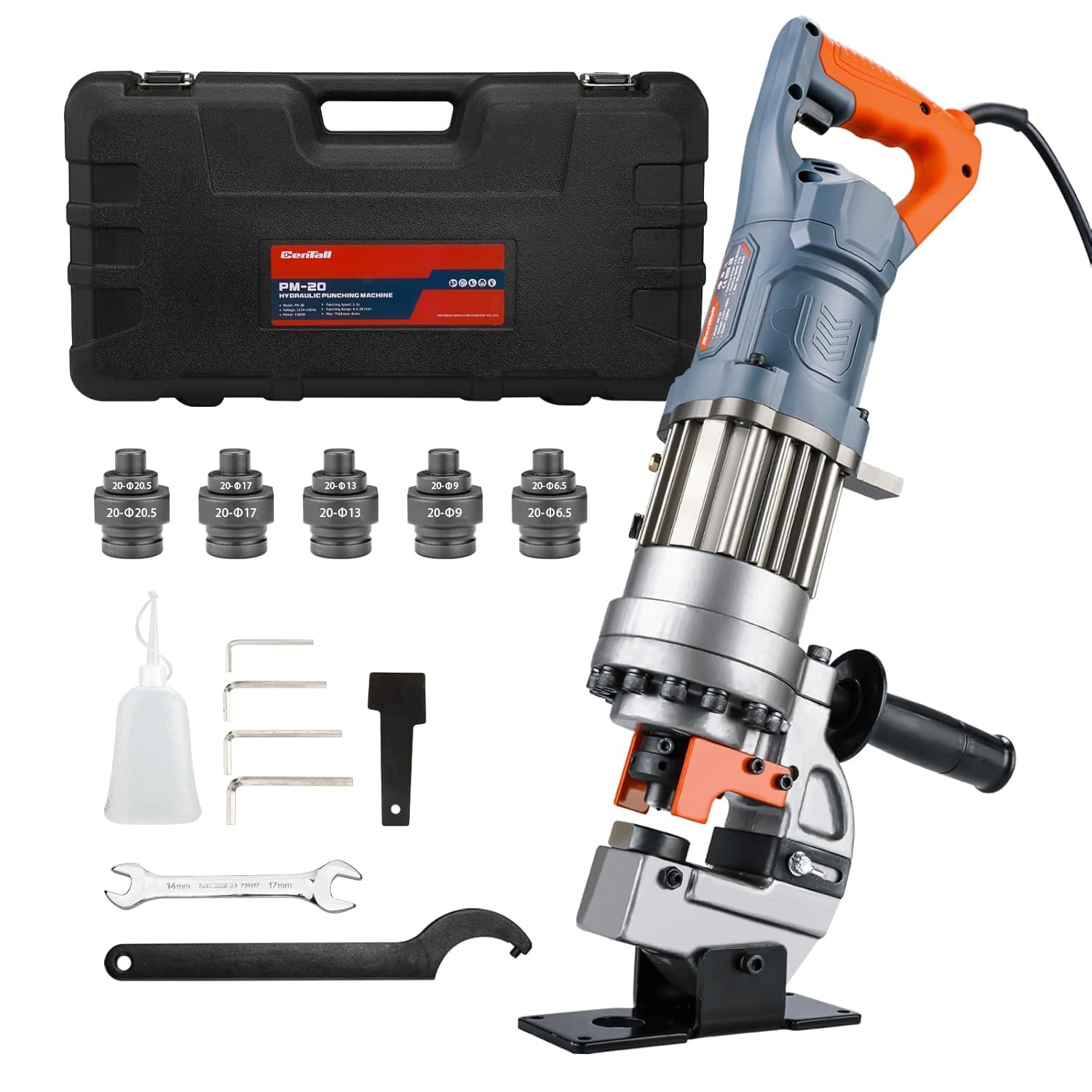 1300W Electric Hydraulic Hole Puncher with 5 Metal Dies - Heavy Duty Tool 1300W Electric Hydraulic Hole Puncher with 5 Metal Dies - Heavy Duty Tool