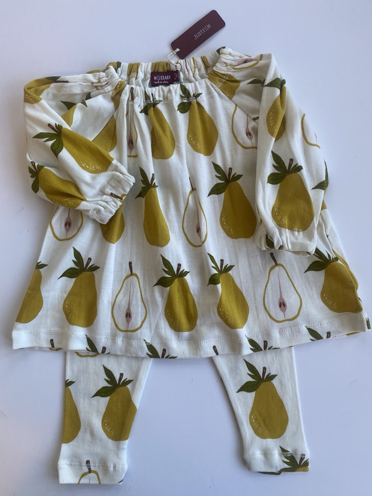 Milkbarn Perfect Pear Peasant Dress & Leggings Organic Cotton 6-9 Months Milkbarn Perfect Pear Peasant Dress & Leggings Organic Cotton 6-9 Months