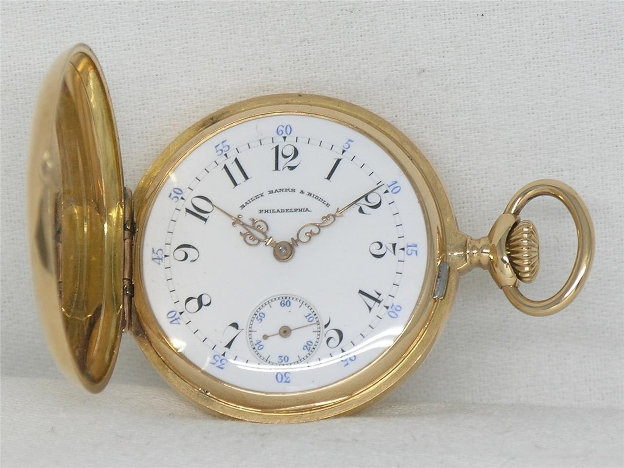 VINTAGE 35MM 18K LADY PATEK PHILIPPE HUNTER'S CASE POCKET WATCH, SERVICED