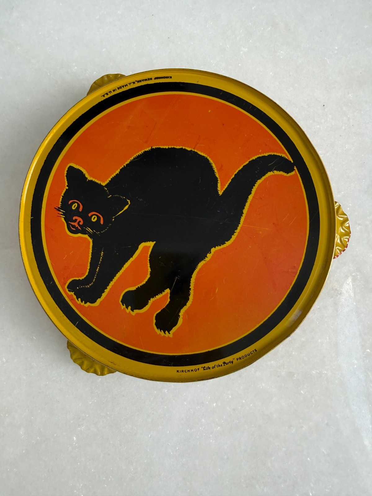 Vintage 1950’s Halloween black cat Tambourine 6\ Vintage 1950’s Halloween black cat Tambourine 6\