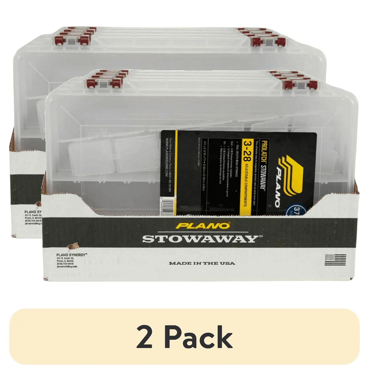 (2 pack) Plano ProLatch Stowaway Large Clear Organizer Tackle Box, Large, Clear (2 pack) Plano ProLatch Stowaway Large Clear Organizer Tackle Box, Large, Clear