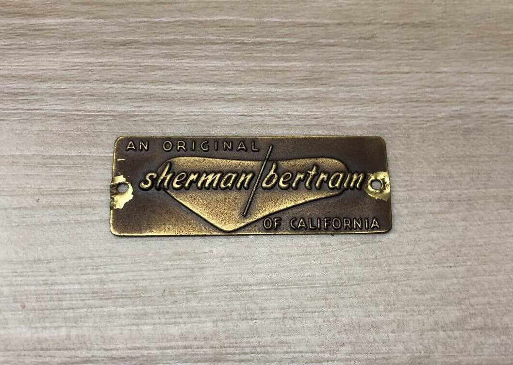 Vintage Original SHERMAN BERTRAM Floating Desk MCM Furniture Badge / Tag Vintage Original SHERMAN BERTRAM Floating Desk MCM Furniture Badge / Tag