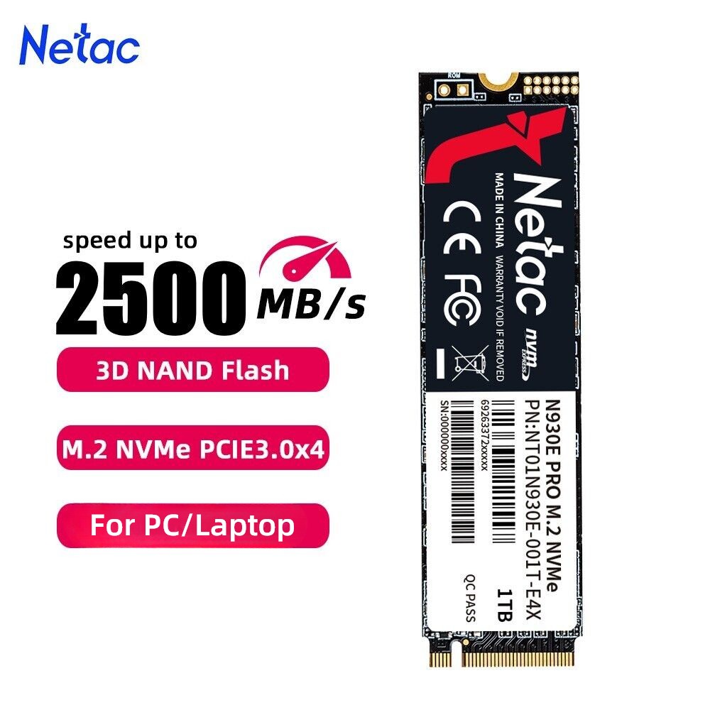 Netac 512GB M.2 2280 Internal SSD NVMe PCIe3.0 Solid State Drive