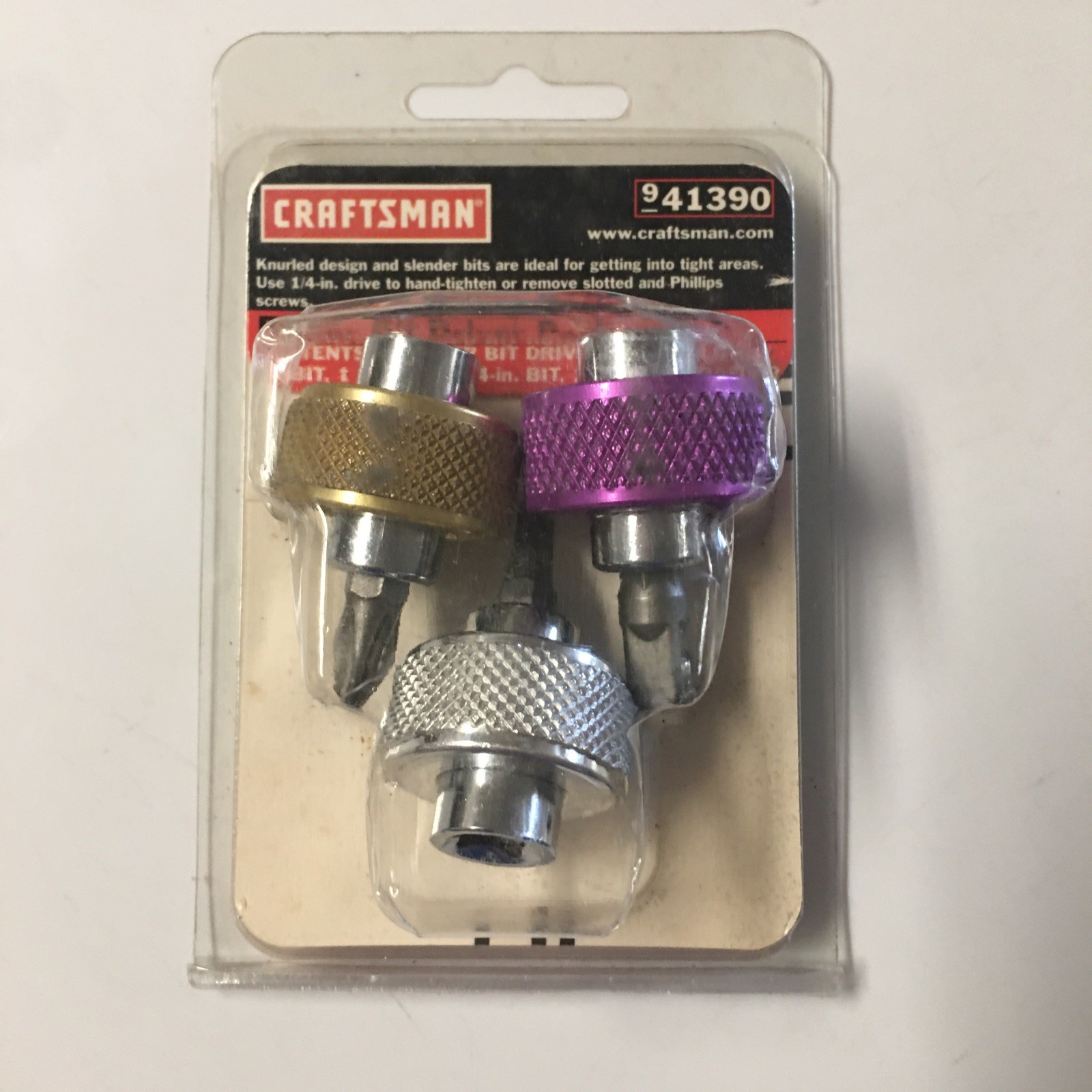 Sears Craftsman USA Nos 41390 Finger Bit Driver 3 Pack Screwdriver Sears Craftsman USA Nos 41390 Finger Bit Driver 3 Pack Screwdriver