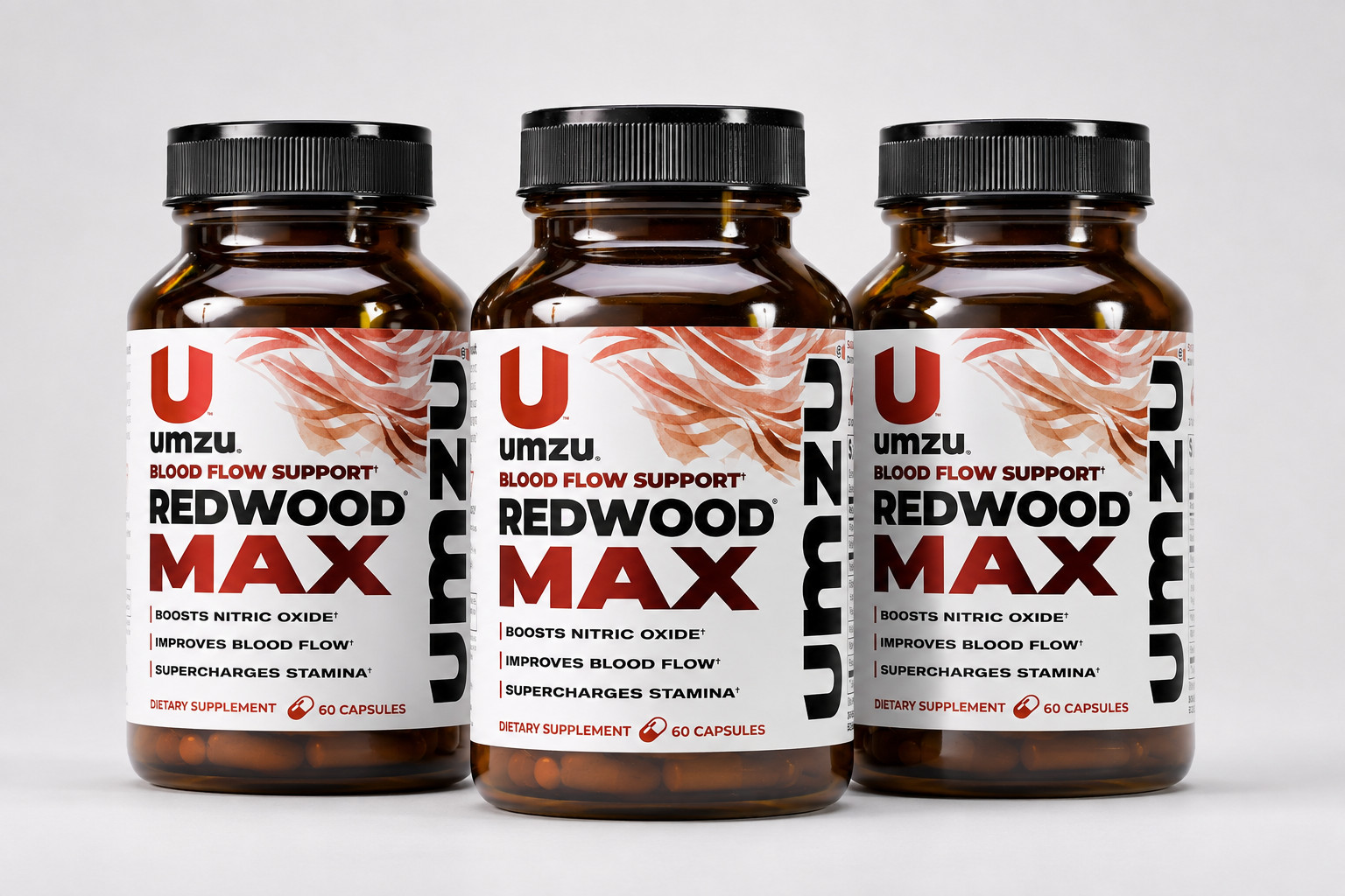 3 Pack Redwood MAX 60 Capsules | Boost Nitric Oxide, Blood Flow & Stamina