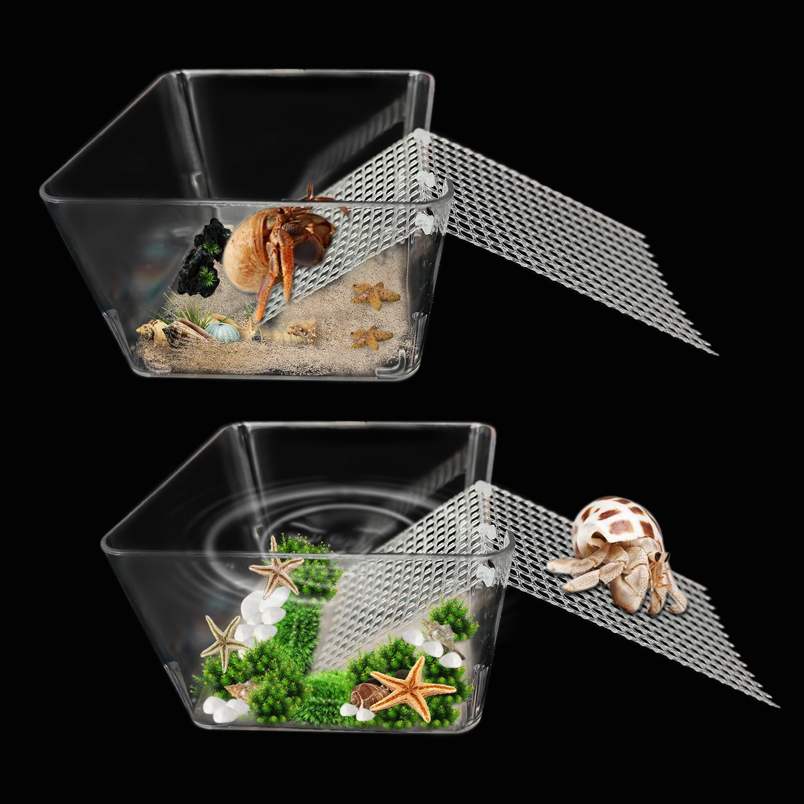 2 Packs Hermit Crab Water Tank - Ideal Hermit Crab Pool and Tank Combination