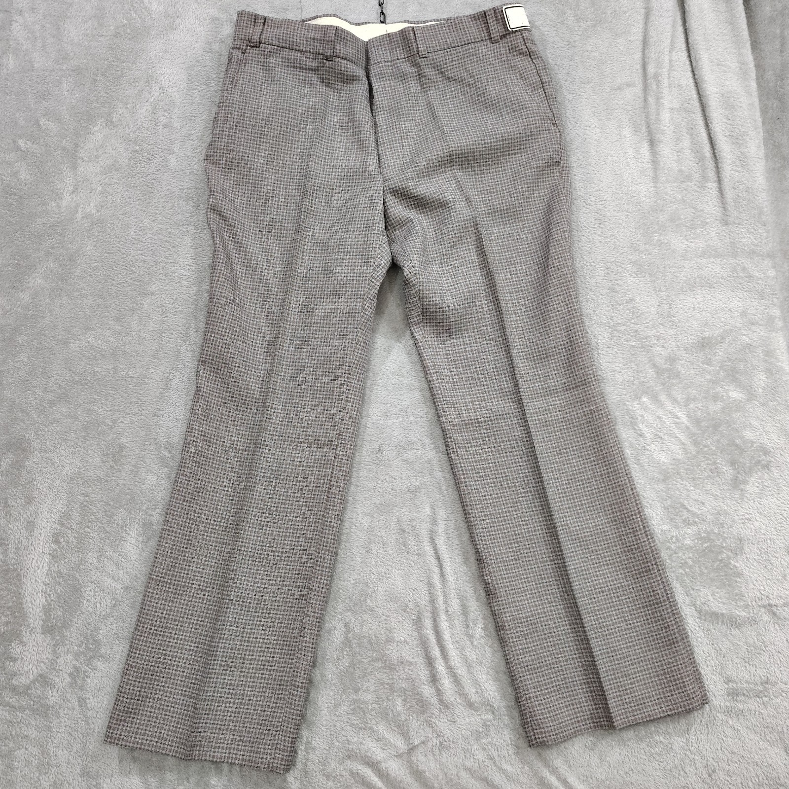 NOS Vtg 60s 70s Pants Flare Leg Polyester Plaid Leisure Suit Hippie Disco 39x32 NOS Vtg 60s 70s Pants Flare Leg Polyester Plaid Leisure Suit Hippie Disco 39x32