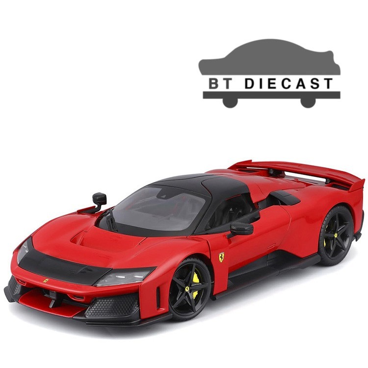 BBURAGO RACE & PLAY FERRARI F80 1/24 DIECAST MODEL RED with BLACK TOP 26034 RD