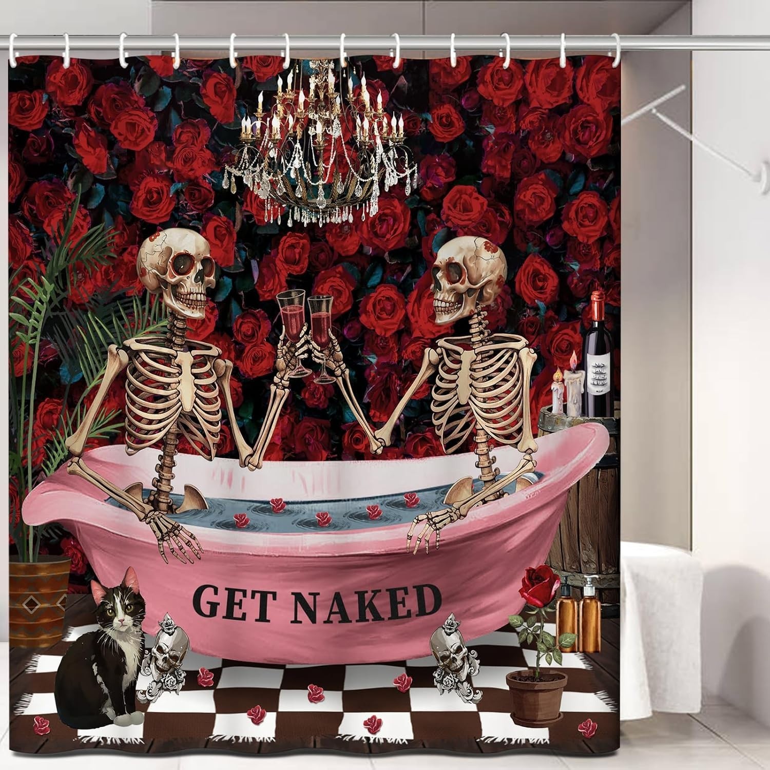 Halloween Shower Curtain Set for Bathroom, 72\