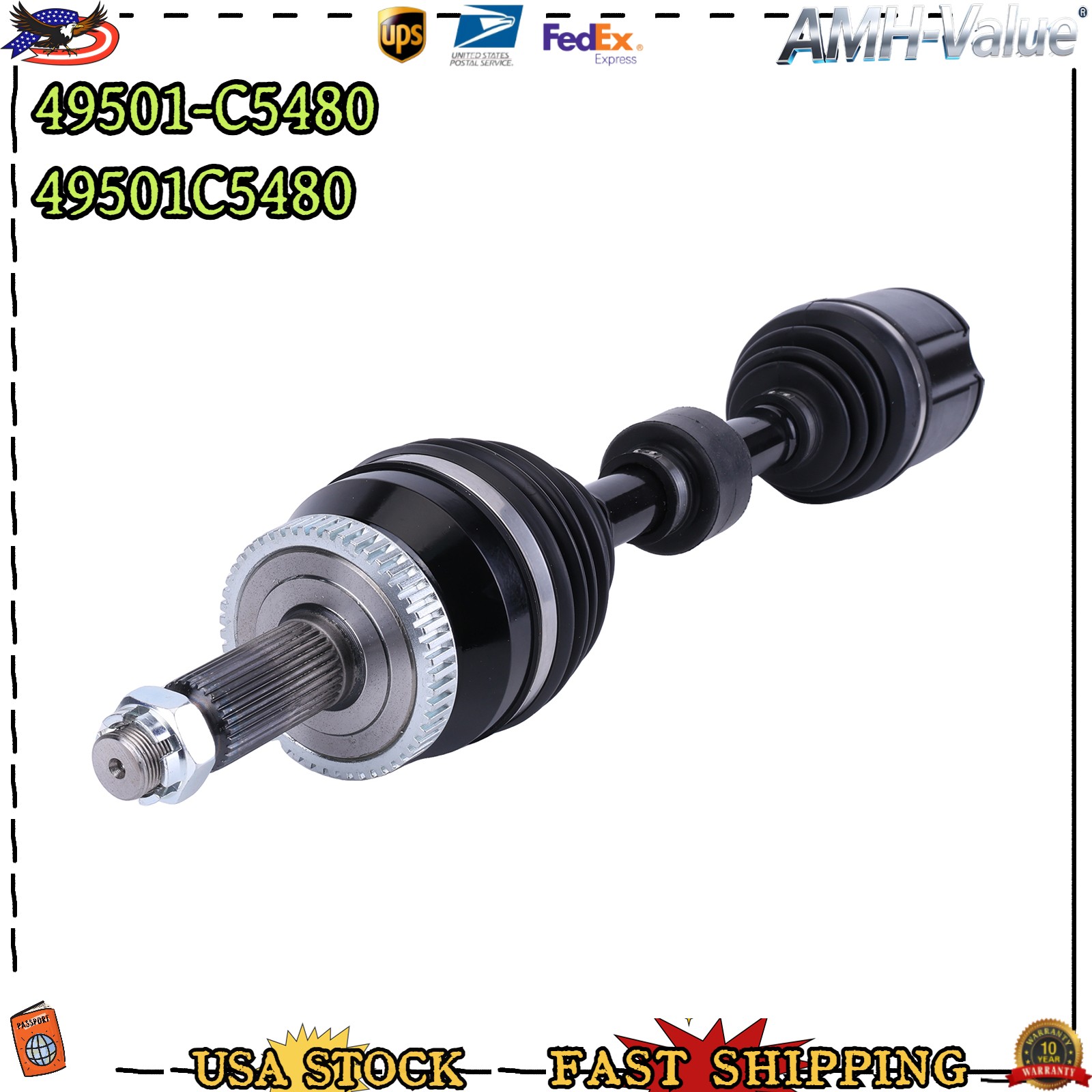 49501-C5480 Right Passenger Side Outer Axle Shaft For 2019-2020 KIA Sorento 3.3L