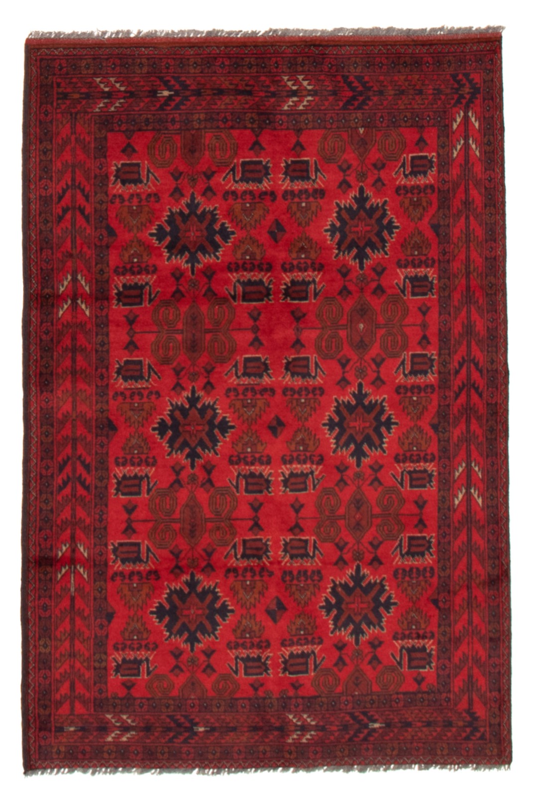 Vintage Traditional Hand-Knotted Area Rug 4'2