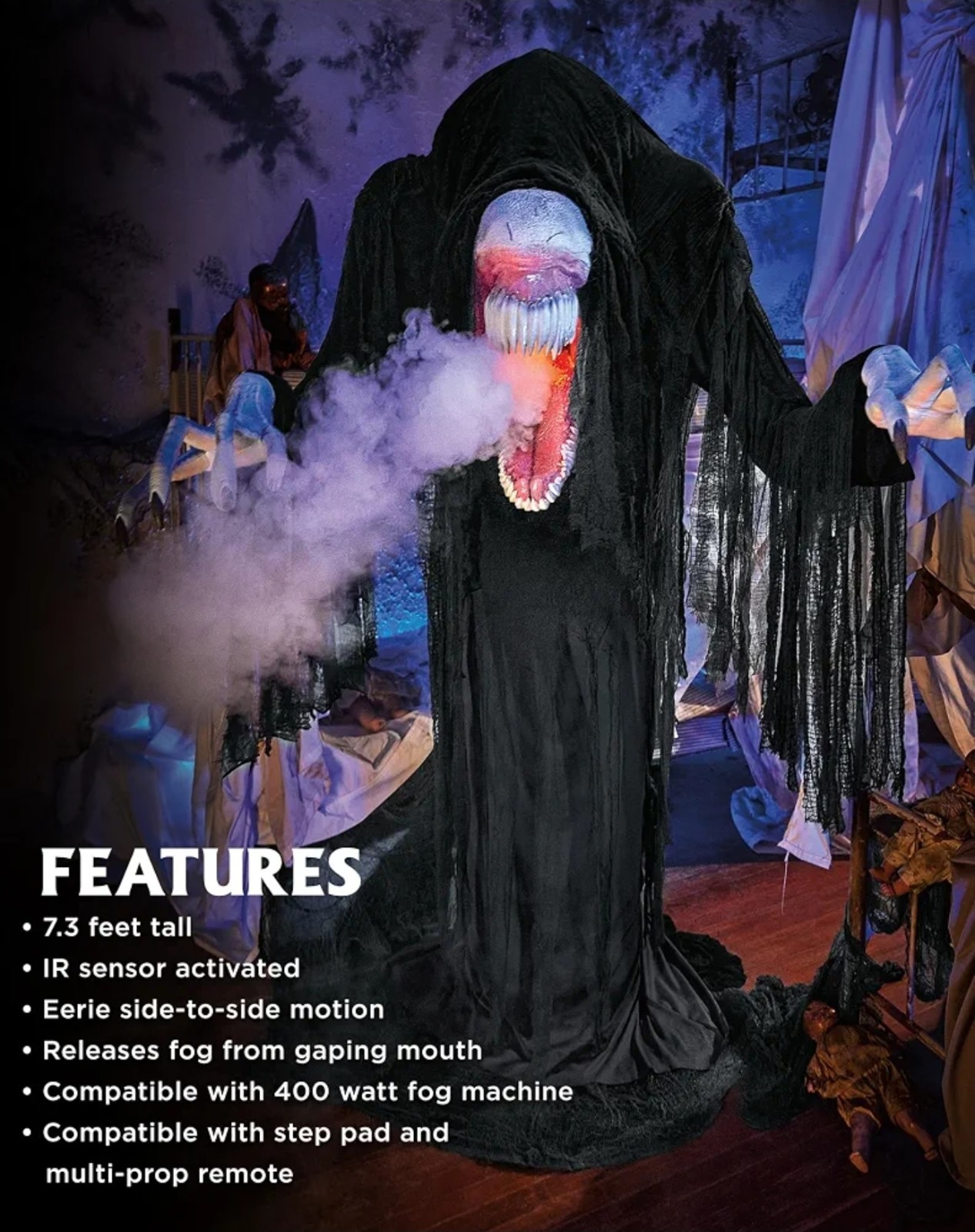 Spirit Halloween 7.3 Ft Death Stalker Animatronic | Fog Machine Compatible Spirit Halloween 7.3 Ft Death Stalker Animatronic | Fog Machine Compatible