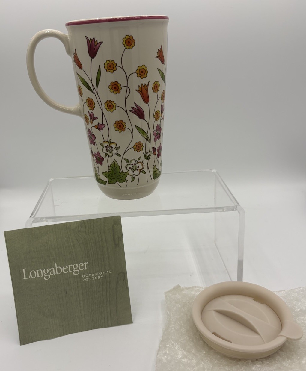 Longaberger Pottery 2011 Mother\'s Day Travel Mug New In Original Box Longaberger Pottery 2011 Mother\'s Day Travel Mug New In Original Box