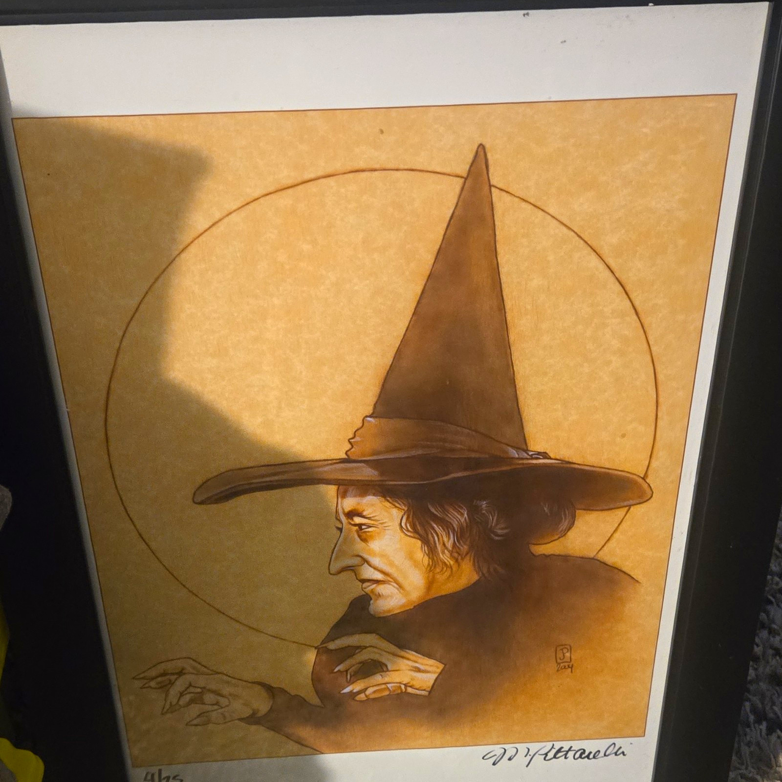 Eddy Framed Signed Numbered Limited Edition Witch Print 4/25, Landscape Eddy Framed Signed Numbered Limited Edition Witch Print 4/25, Landscape