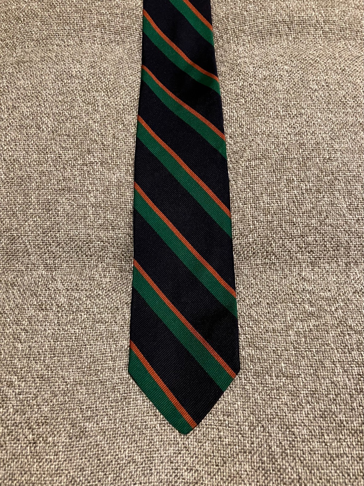 Vintage Brooks Brothers Tie - Blue with Green and Orange Stripe Vintage Brooks Brothers Tie - Blue with Green and Orange Stripe