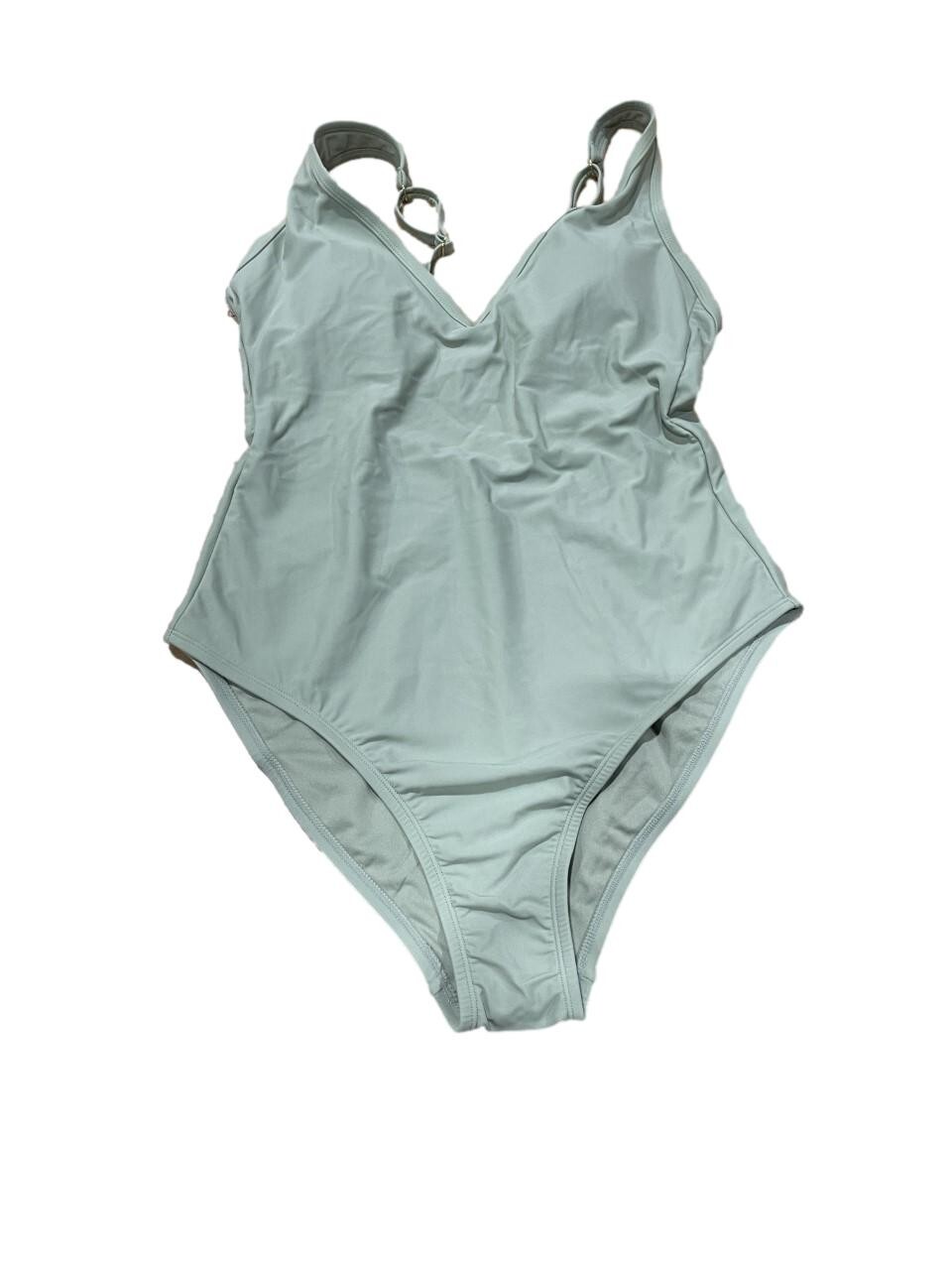 Women\'s V-Neck High Leg One Piece Swimsuit - Kona Sol Sage Green M