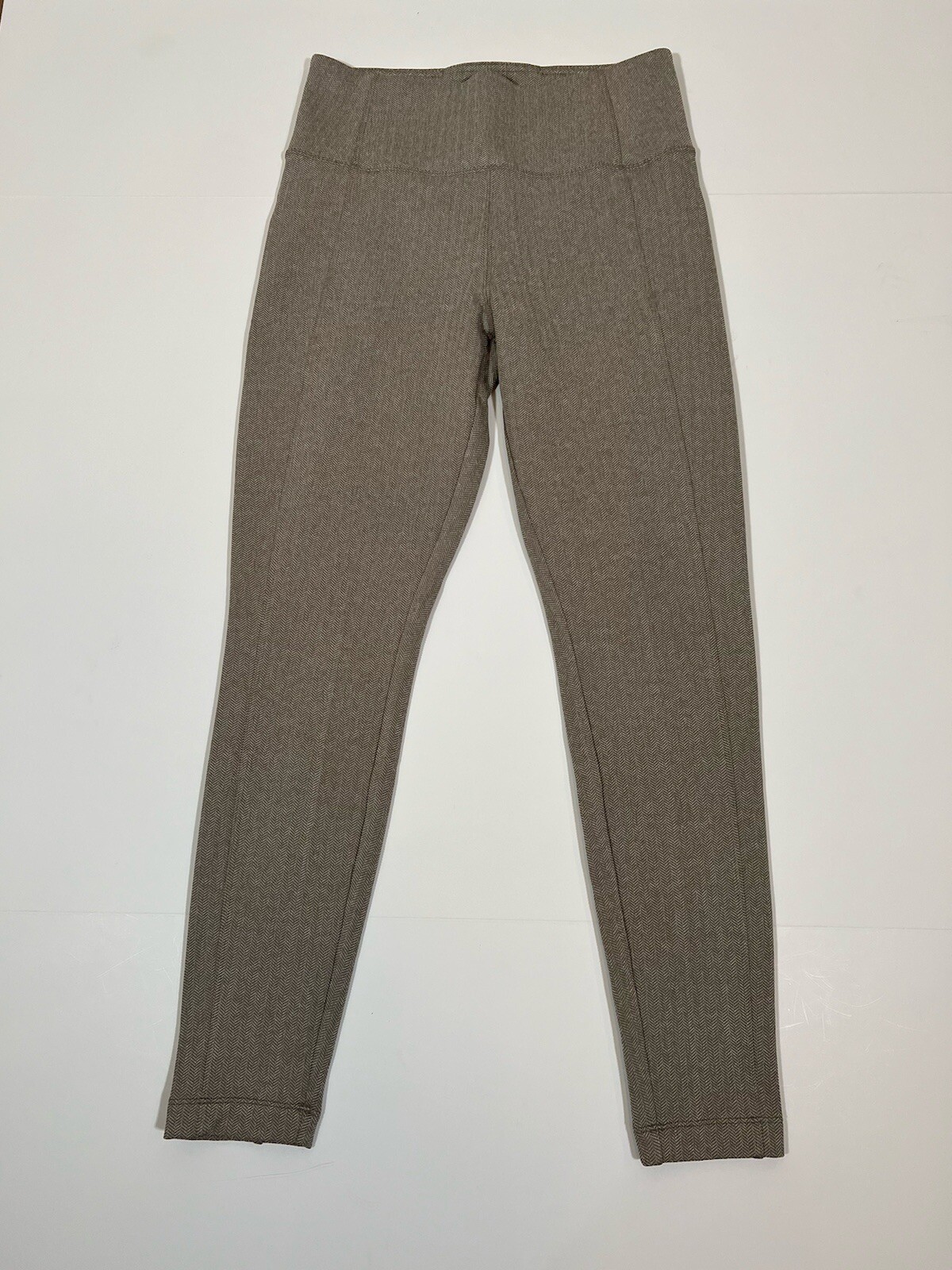 Athleta Leggings Womens Small Beige Delancey Herringbone Tight Ankle Pockets