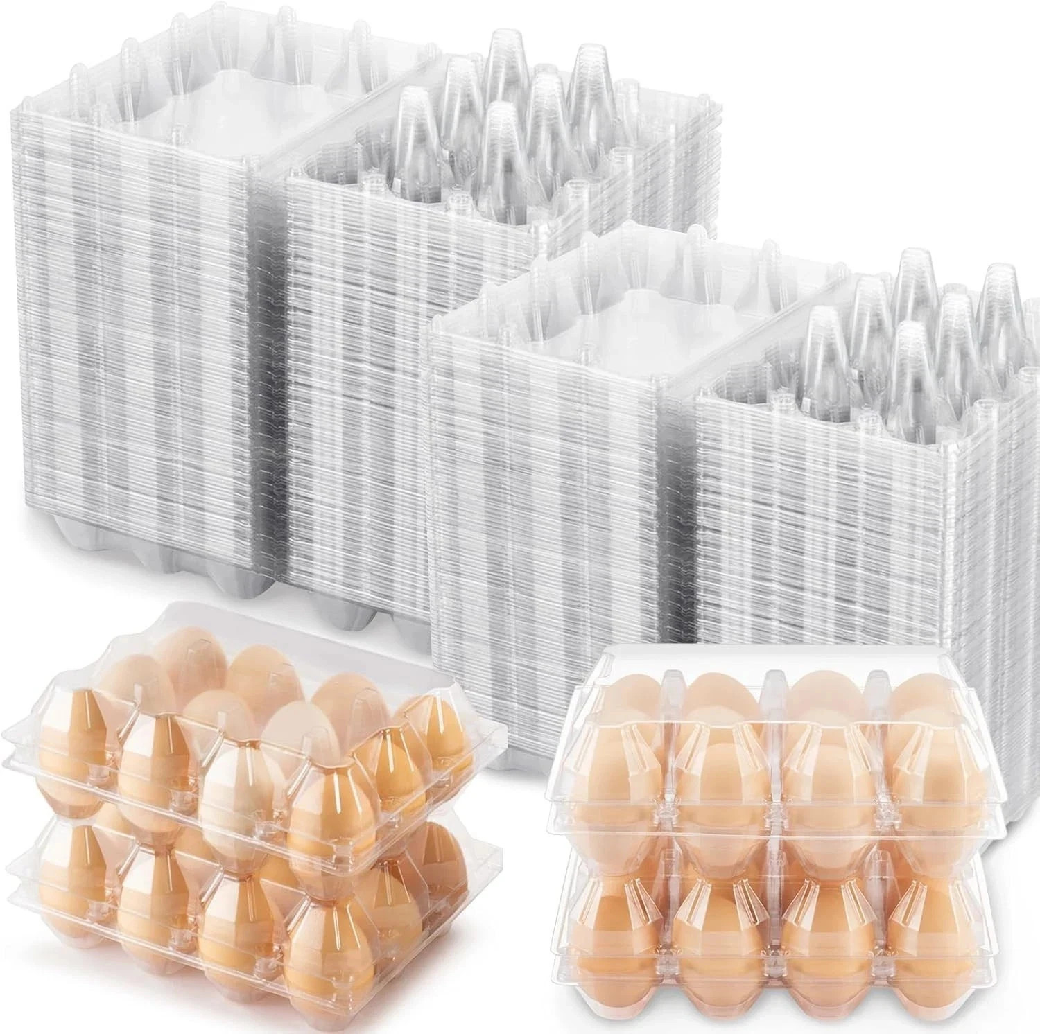 100 Packs Egg Cartons Cheap Bulk Plastic for 12 Eggs Clear Egg Cartons 100 Packs Egg Cartons Cheap Bulk Plastic for 12 Eggs Clear Egg Cartons