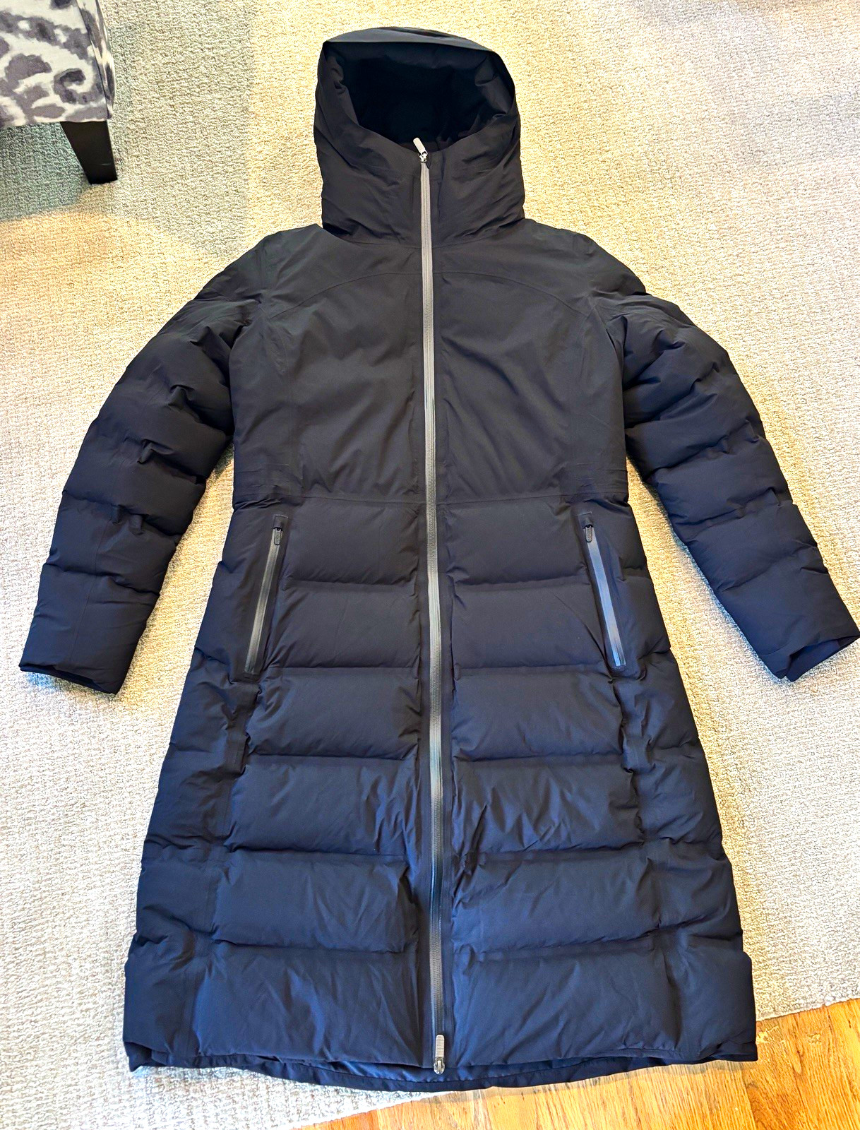 Lululemon Sleet Street Black Long Hooded Down Puffer Coat Jacket Women’s Size 12 Lululemon Sleet Street Black Long Hooded Down Puffer Coat Jacket Women’s Size 12