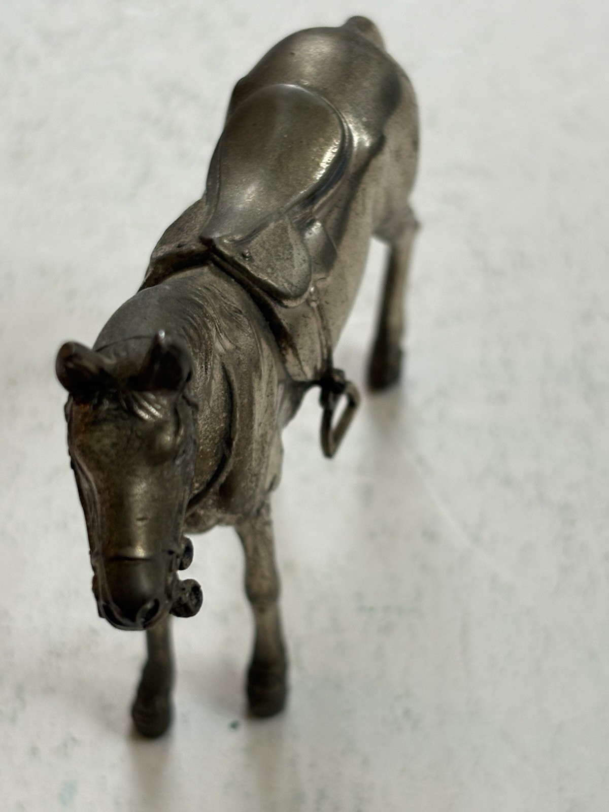 Vintage Postwar Silver Metal Toy Horse Figurine Camel Mark 3 Vintage Postwar Silver Metal Toy Horse Figurine Camel Mark 3