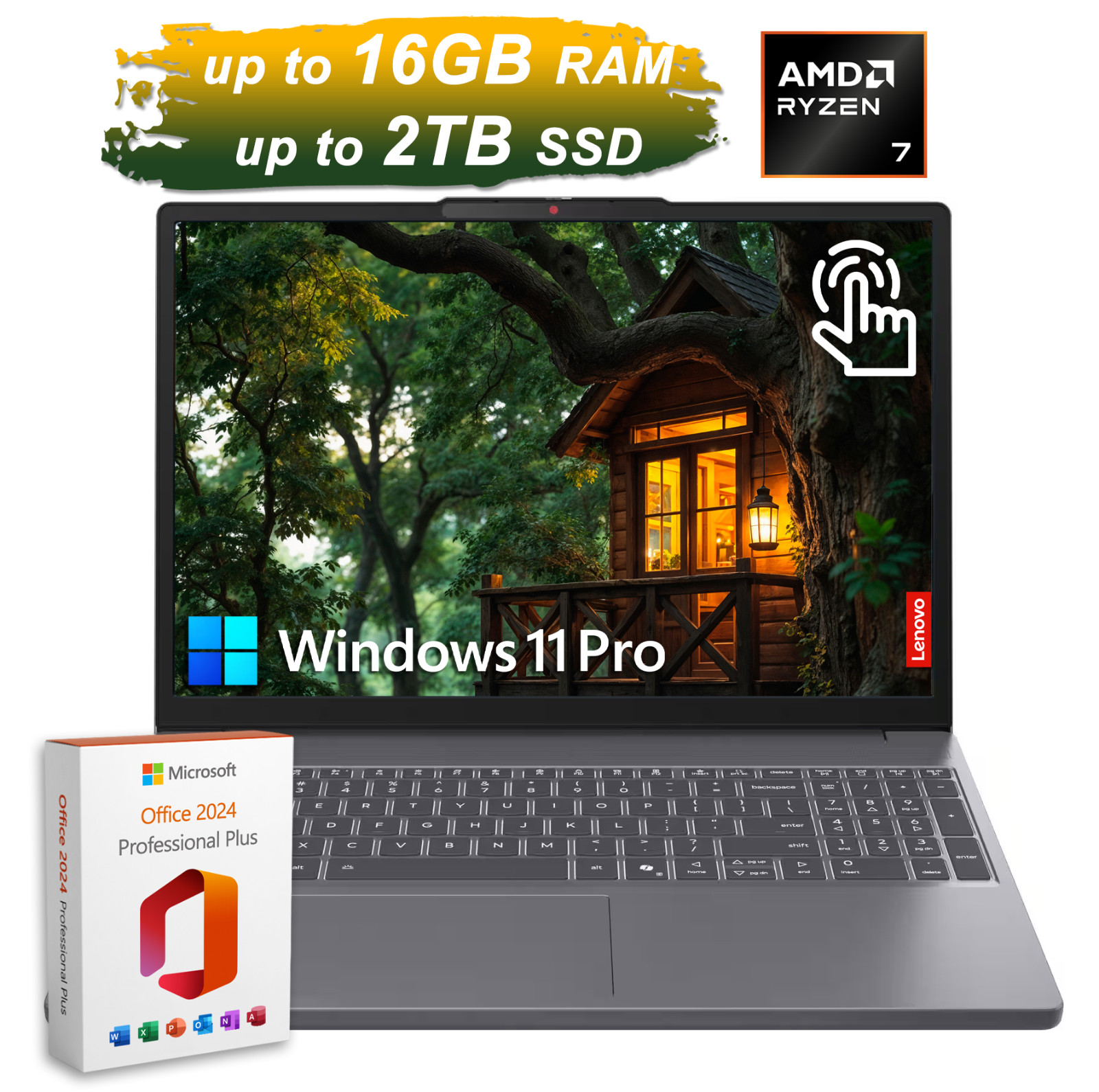 2026 Lenovo Slim 3 Laptop 15 Office 2024 Ryzen 7 Touch, Up to 16GB RAM & 2TB SSD 2026 Lenovo Slim 3 Laptop 15 Office 2024 Ryzen 7 Touch, Up to 16GB RAM & 2TB SSD