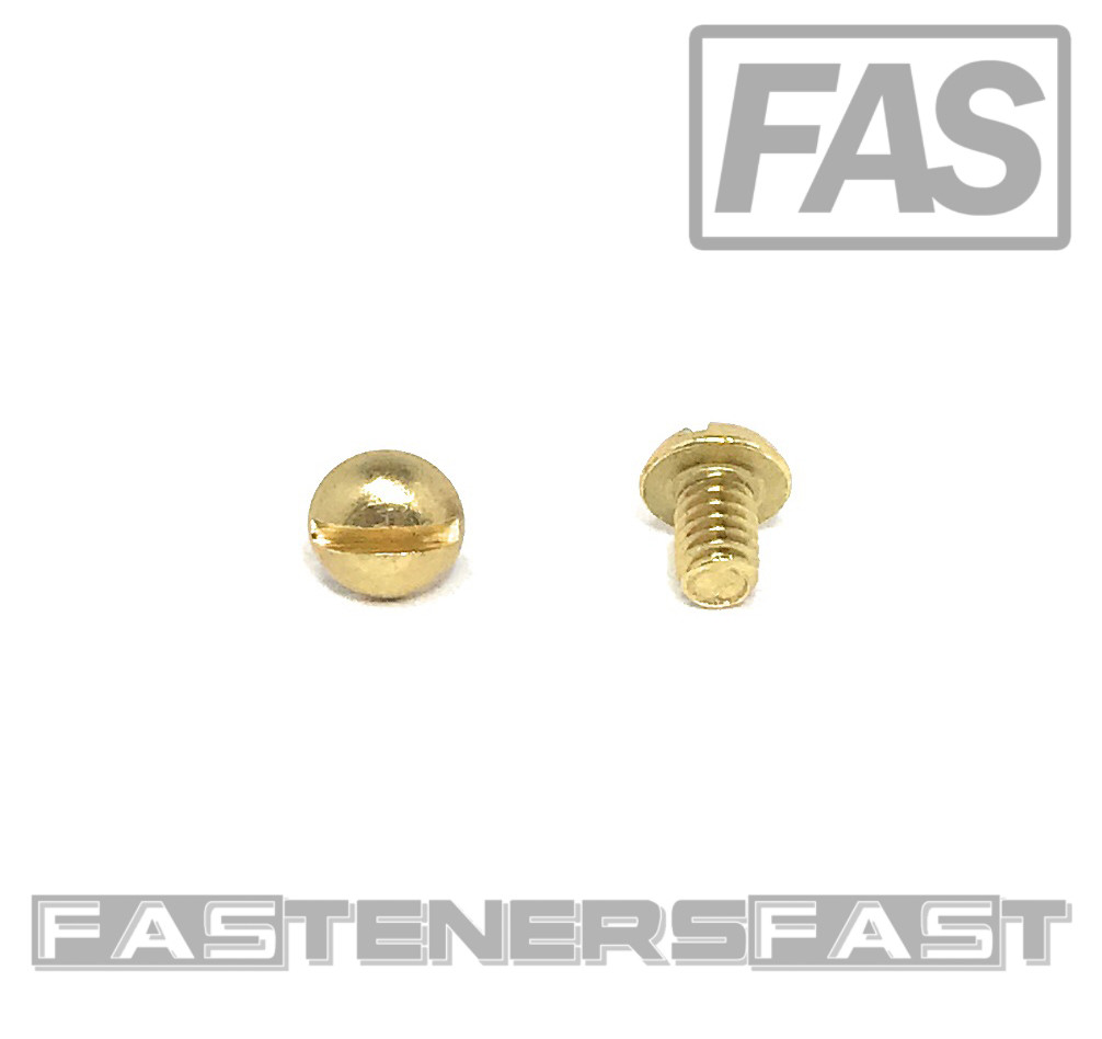 (100) 8-32x1/4 Brass Slotted Round Head Machine Screws #8-32 - Solid Brass (100) 8-32x1/4 Brass Slotted Round Head Machine Screws #8-32 - Solid Brass