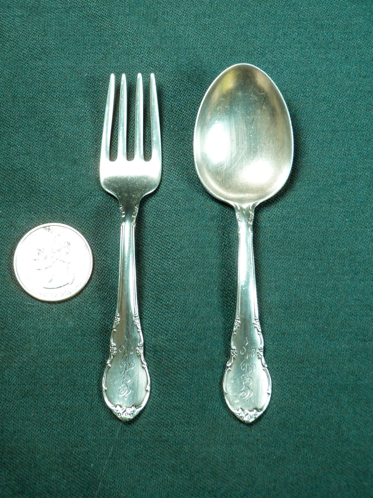 Vintage LUNT Sterling Silver Baby Spoon & Fork, 36 grams Vintage LUNT Sterling Silver Baby Spoon & Fork, 36 grams