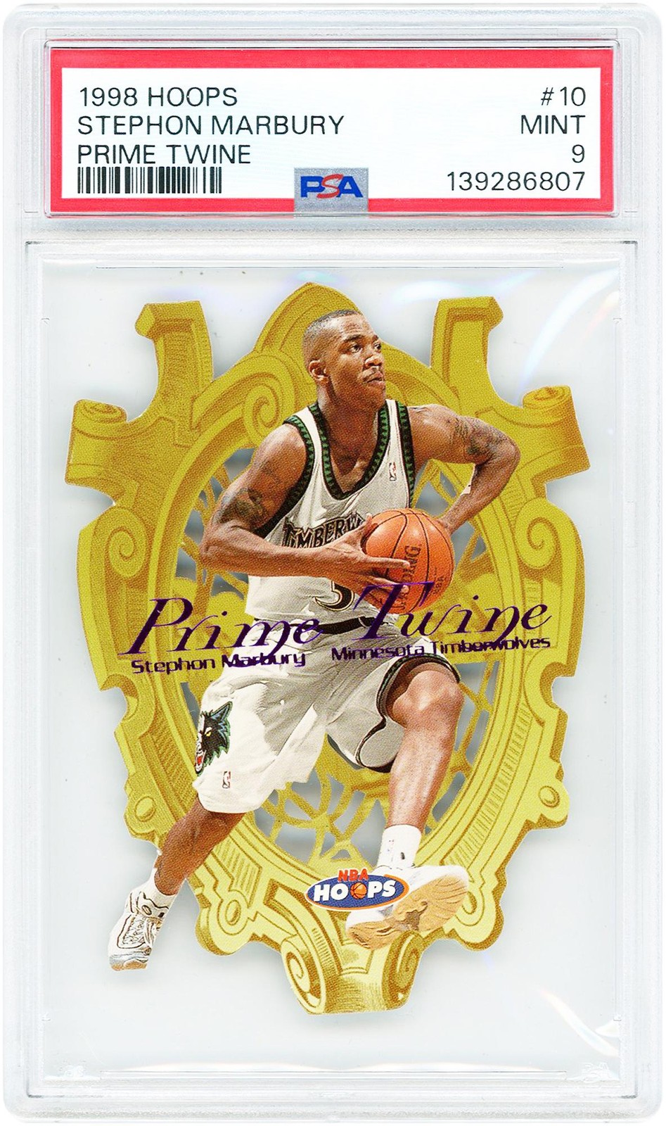 Stephon Marbury Timberwolves 1998-99 Skybox Hoops Prime #10 #140/500 PSA 9 Card