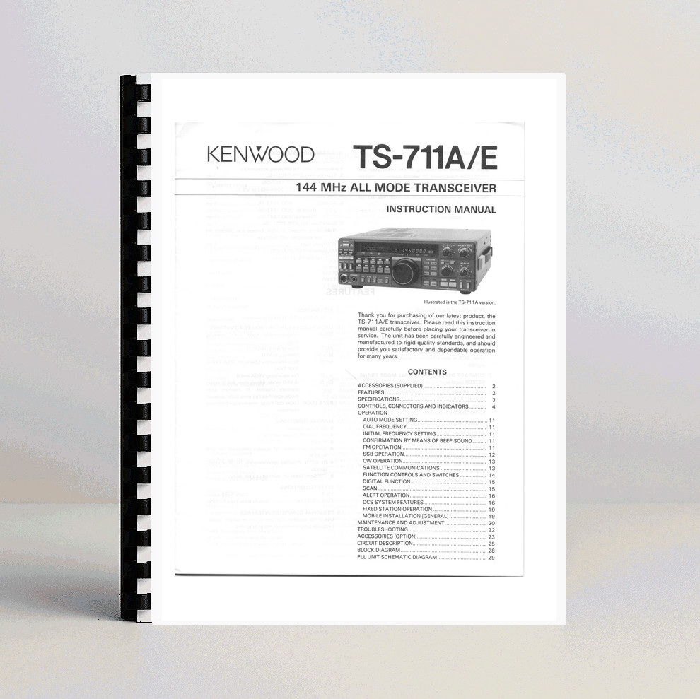 Kenwood TS-711A/E Instruction Manual - Premium Card Stock Covers & 32 LB Paper Kenwood TS-711A/E Instruction Manual - Premium Card Stock Covers & 32 LB Paper