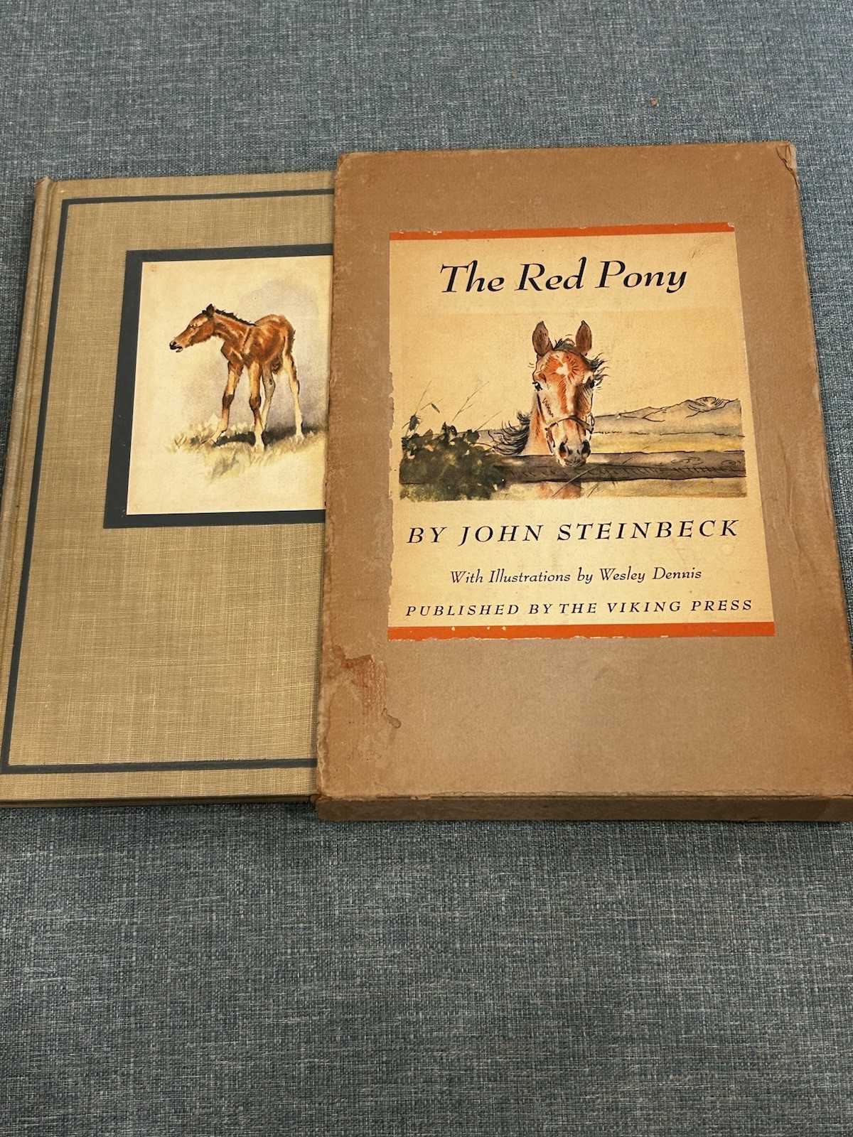 VTG Viking Press The Red Pony John Steinbeck HC Illus w/ Dust Cover Box VTG Viking Press The Red Pony John Steinbeck HC Illus w/ Dust Cover Box