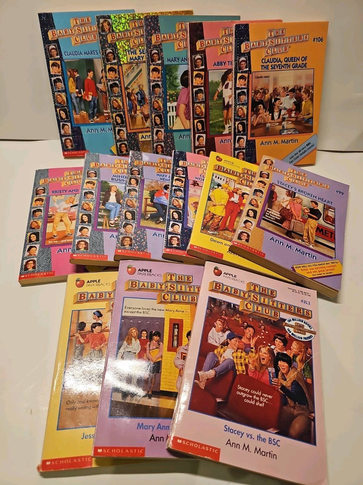 The Baby-Sitters Club Vintage PB Books 1990\'s Ann M. Martin 1ST EDITION LOT / 14