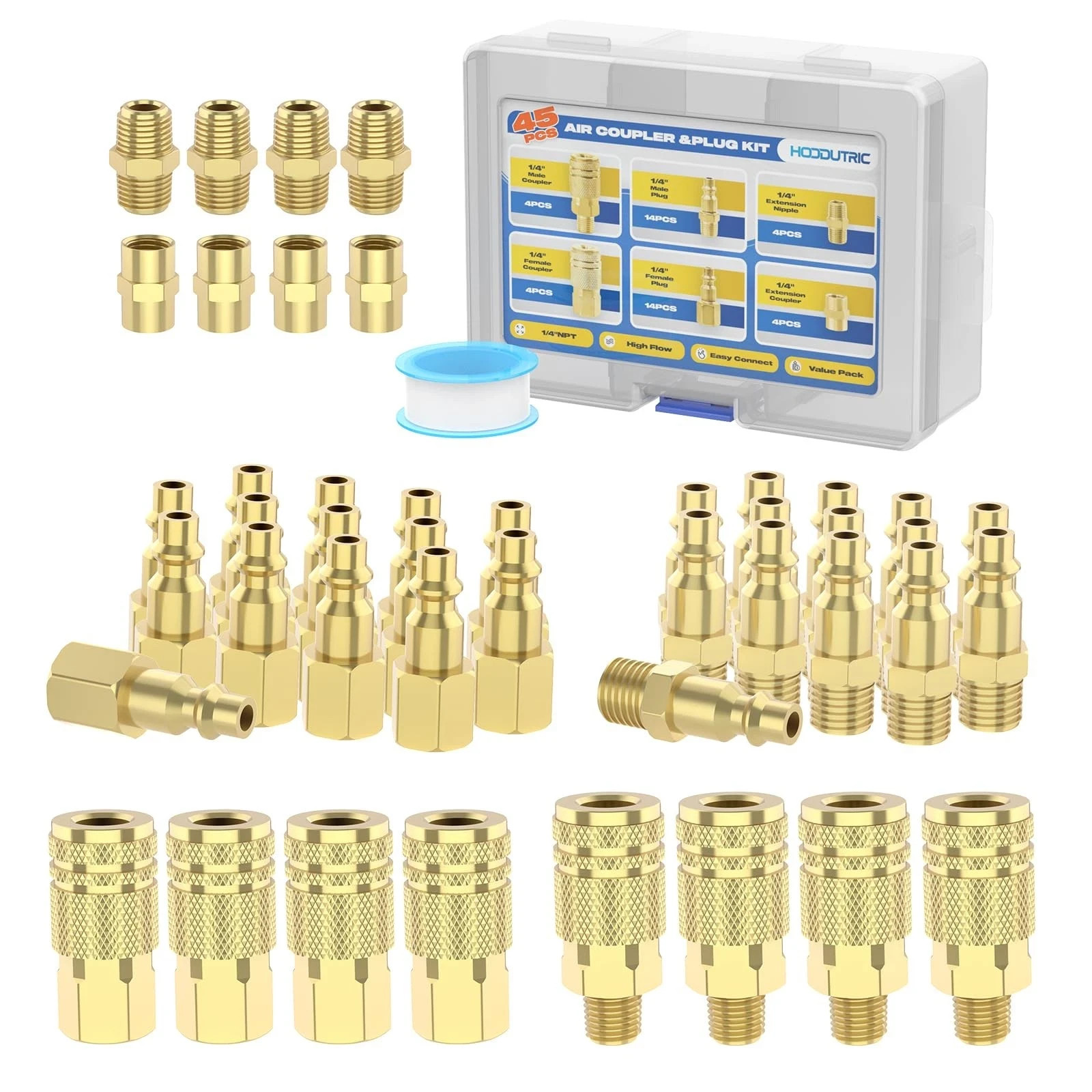 45Pcs Air Coupler & Plug Kit 1/4\ 45Pcs Air Coupler & Plug Kit 1/4\