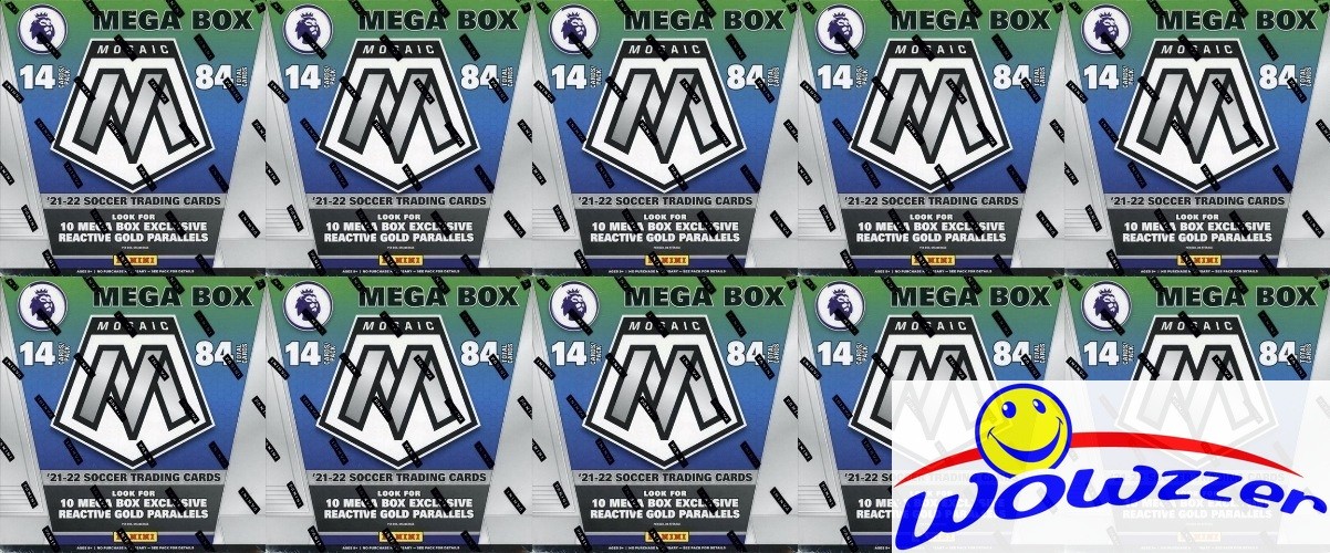 (10) 2021/22 Panini Mosaic Premier League Soccer EXCLUSIVE MEGA Sealed Box