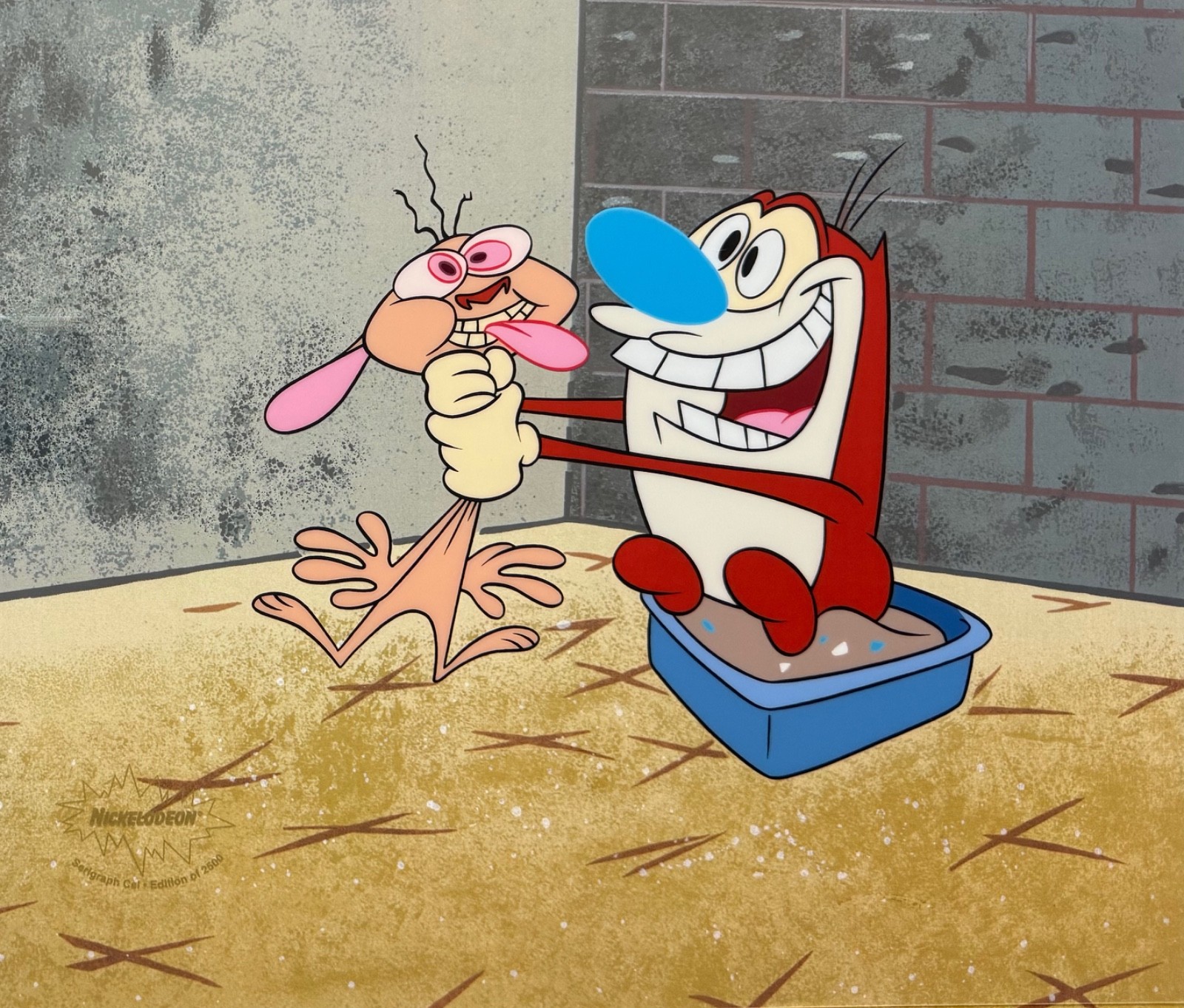 Nickelodeon REN AND STIMPY Animation Art Sericel Cel ALL CHOKED UP