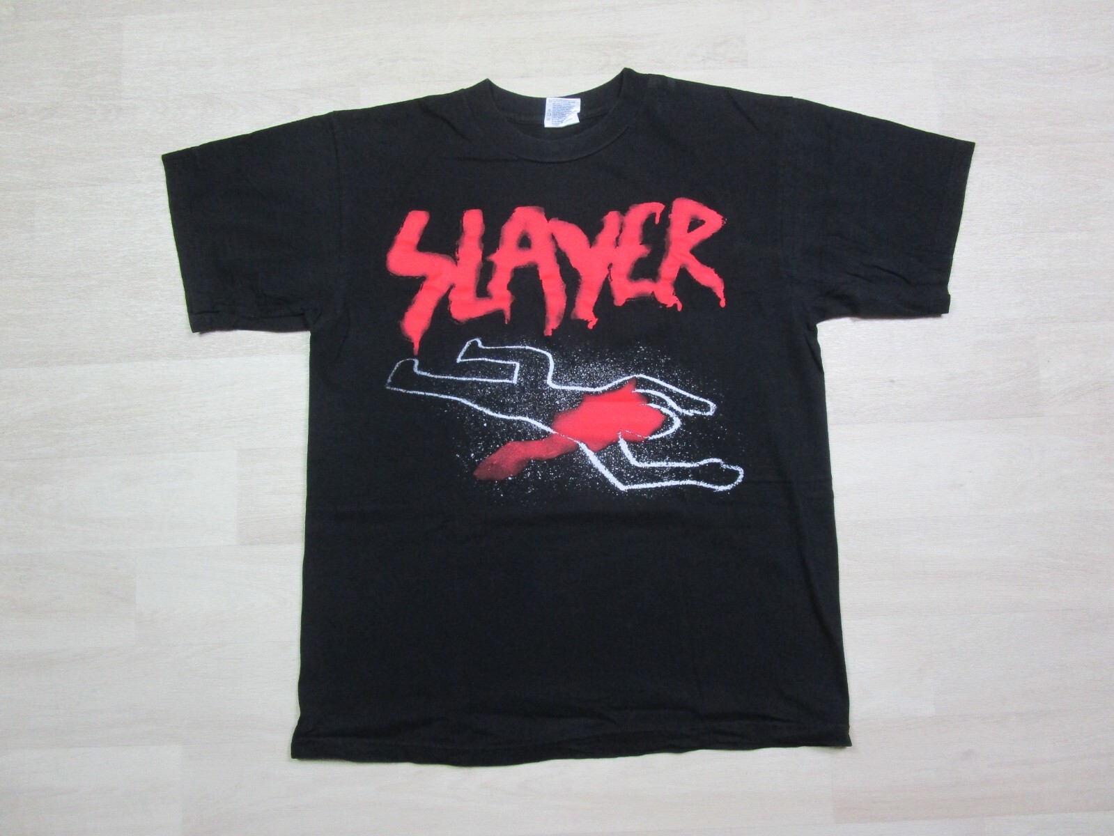 Slayer Vintage T Shirt (L) 1990\'s Winterland Crime Scene Chaulk Outline Metal