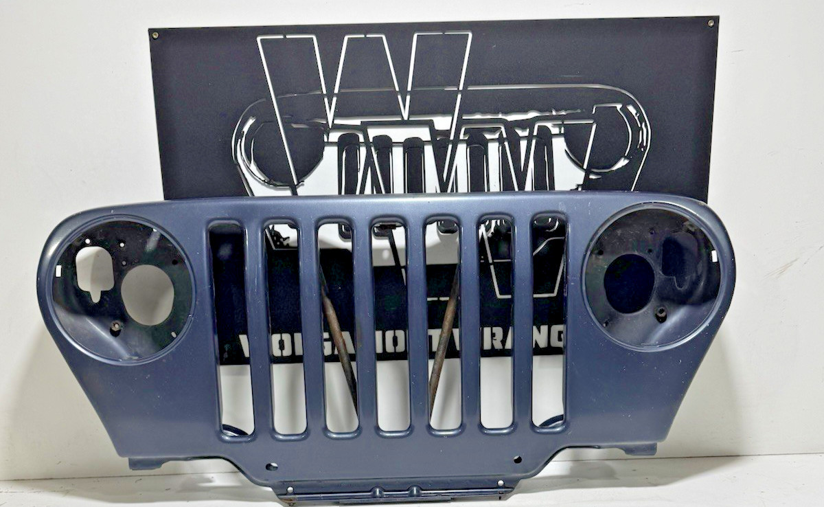 97-06 Jeep TJ Wrangler PBQ STEEL BLUE Front Grill Grille Panel SHELL ONLY CC 97-06 Jeep TJ Wrangler PBQ STEEL BLUE Front Grill Grille Panel SHELL ONLY CC