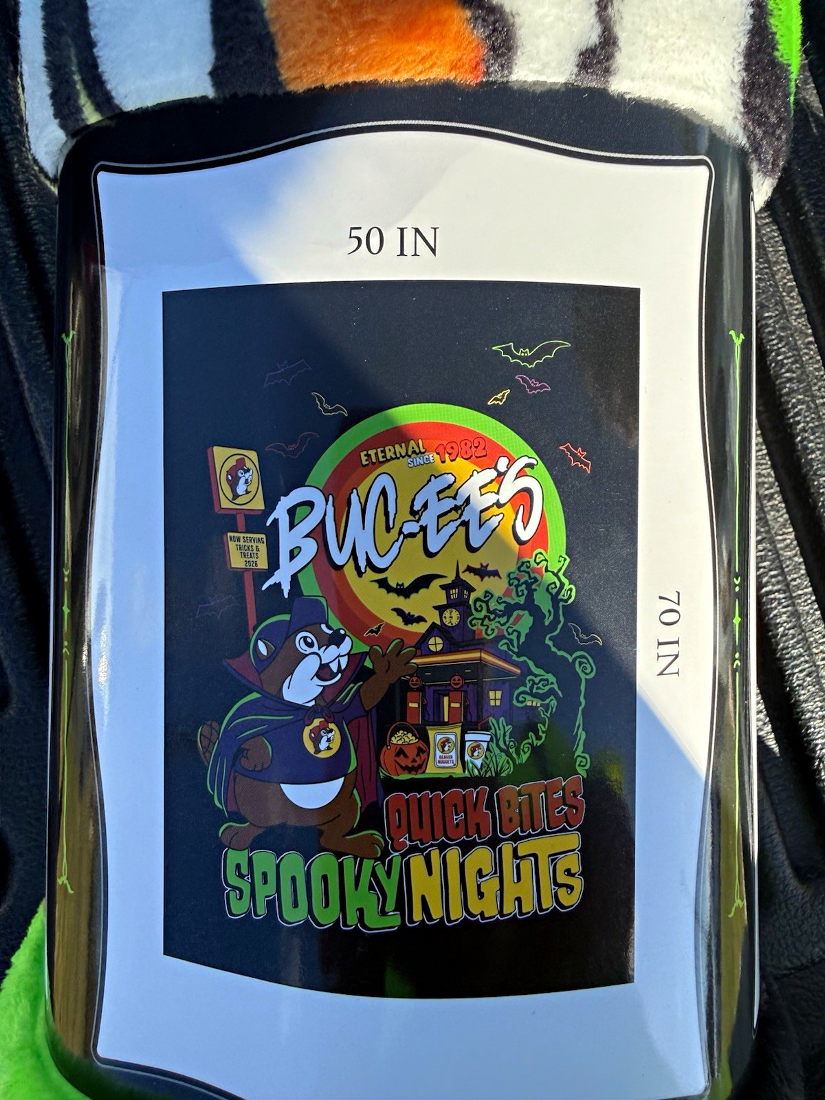 Buc-ee\'s Soft Polyester Blanket Quick Bites Spooky Nights Halloween 50x70 Buc-ee\'s Soft Polyester Blanket Quick Bites Spooky Nights Halloween 50x70