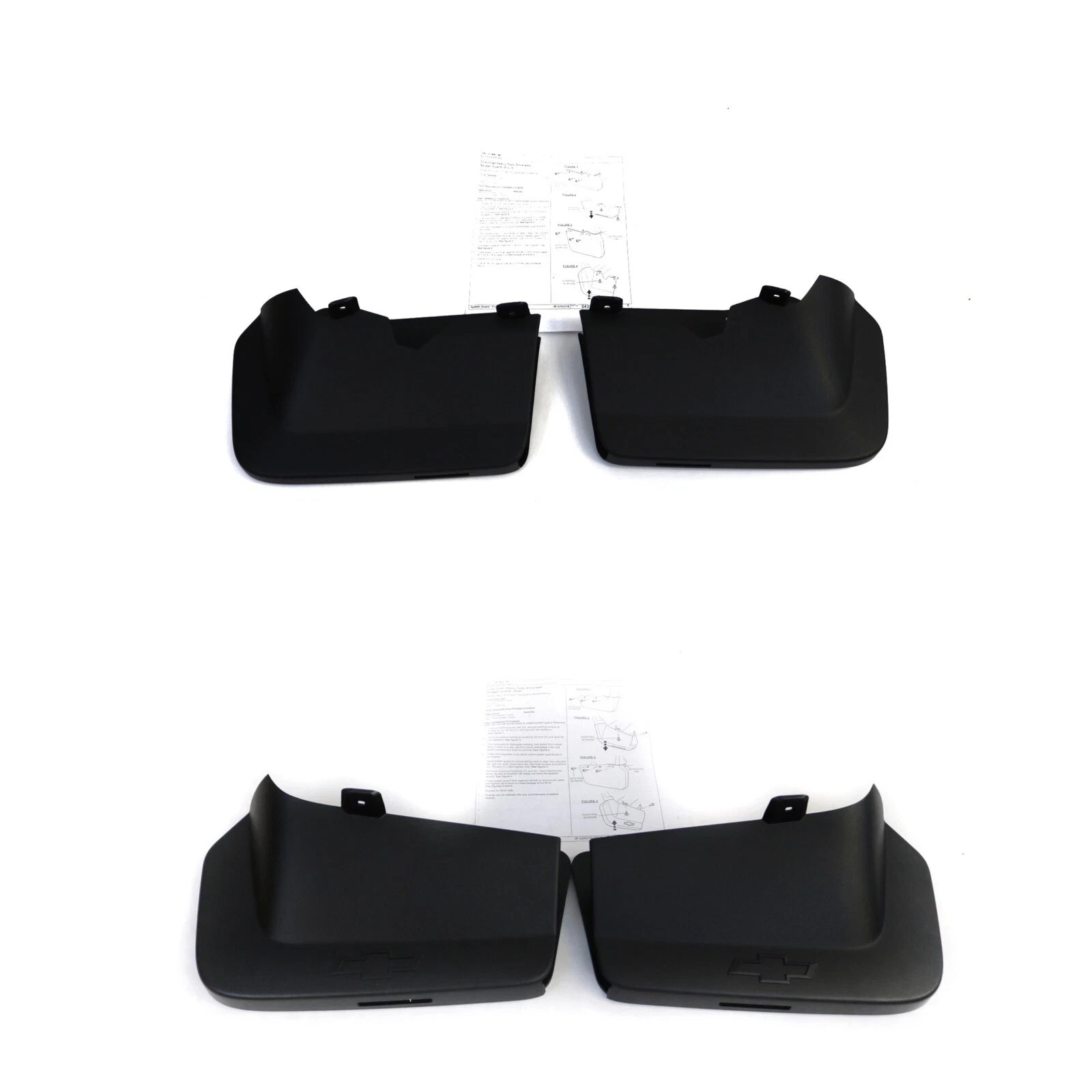 2020-2027 Chevy Silverado HD Front & Rear Splash Guards 84254758 84254760 Black