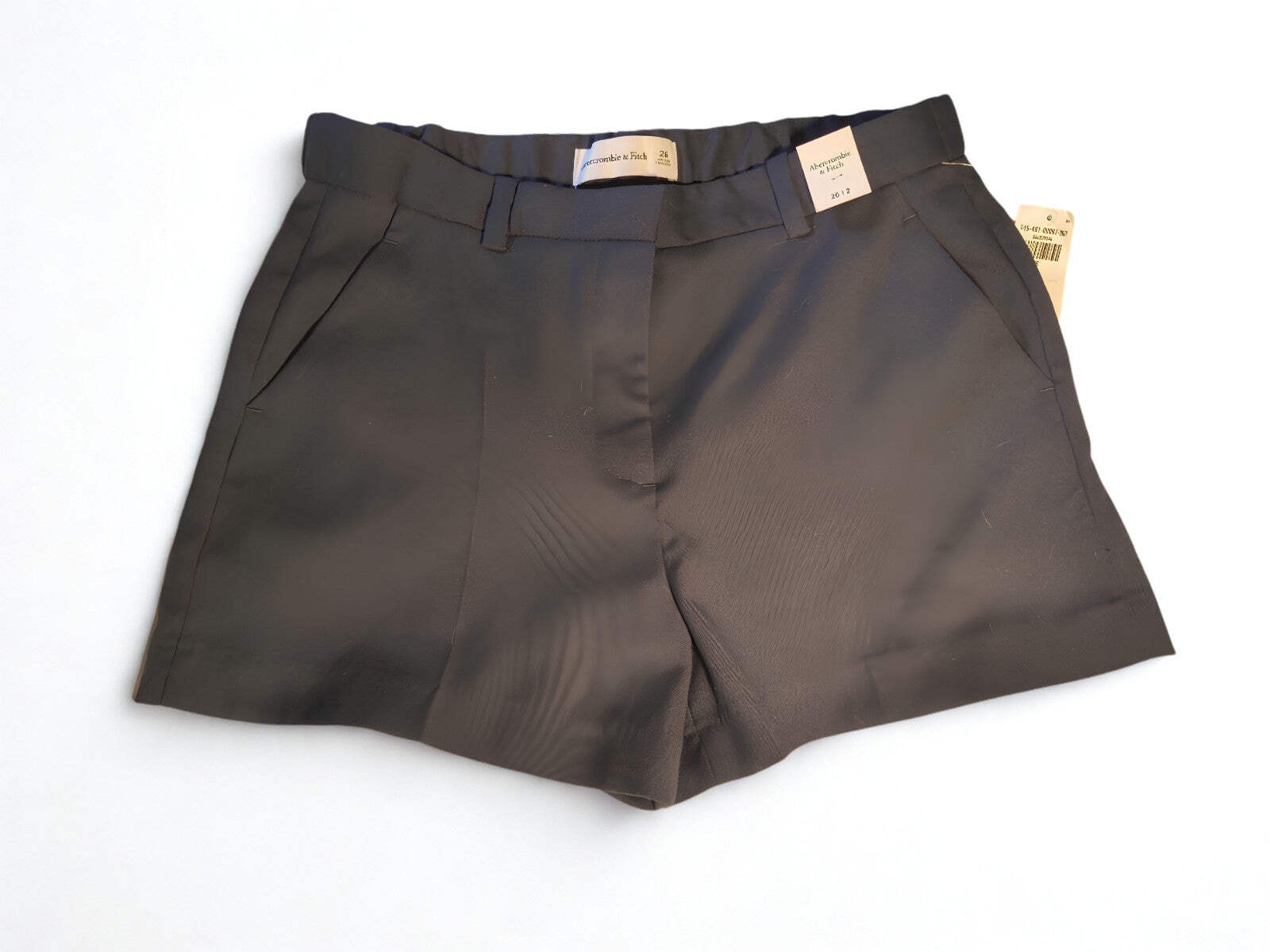 🪙NWT Abercrombie & Fitch Sloane Tailored Shorts Black Size 26/2 Women\'s Pleated