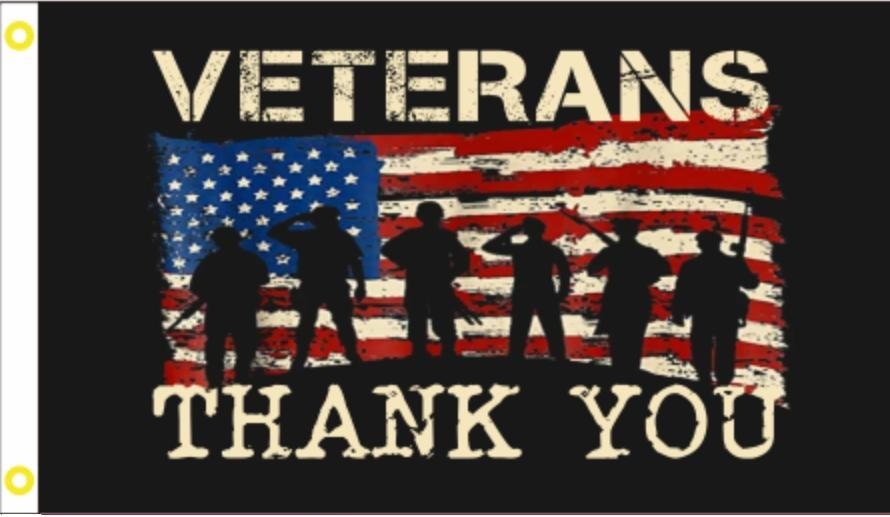 3X5 VETERANS THANK YOU MEMORIAL DAY LABOR DAY PATRIOTIC USA FLAG BANNER 100D