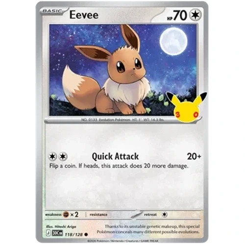 Eevee 118/128 30th Celebration Holo Eevee 118/128 30th Celebration Holo