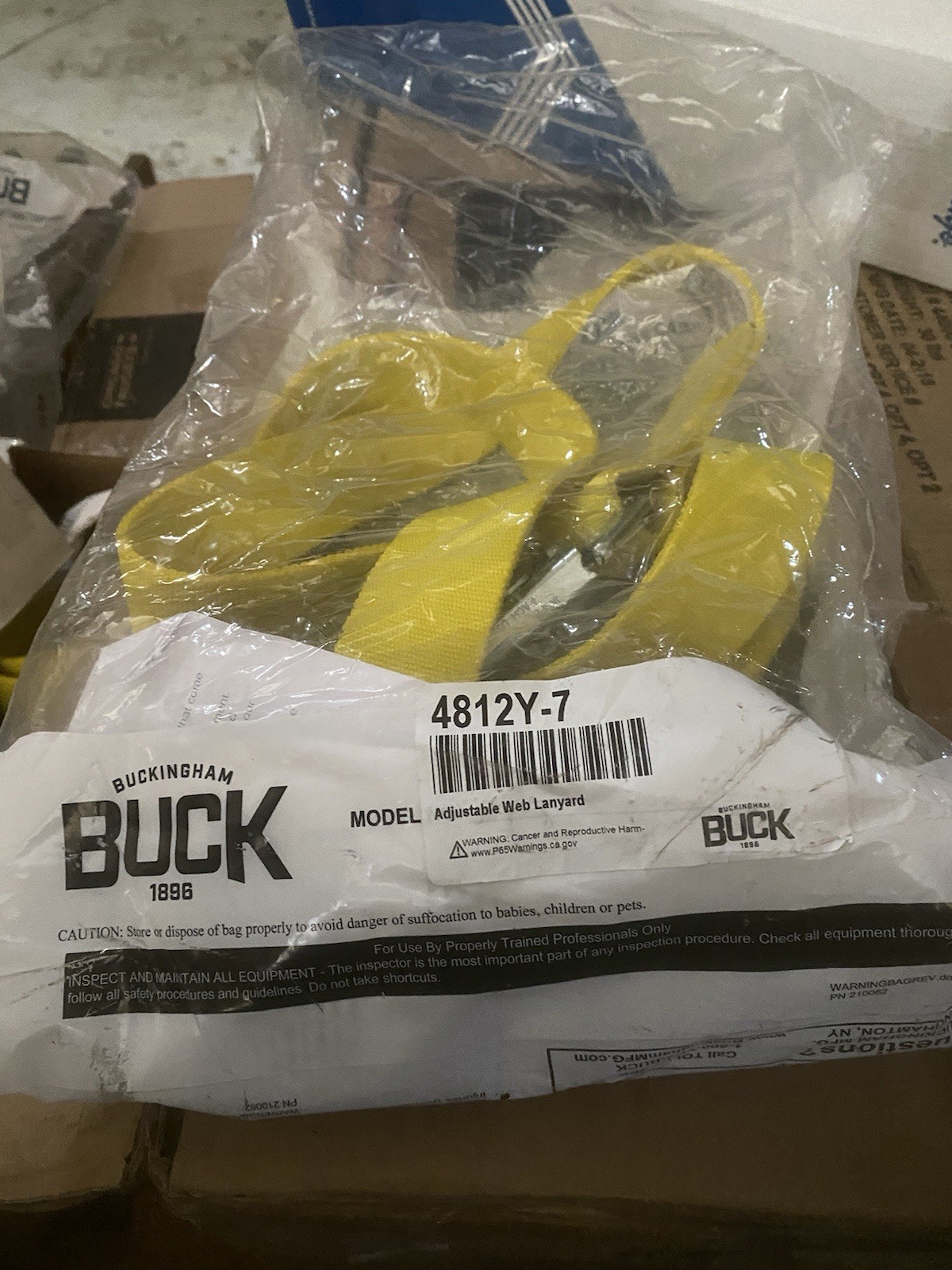 BRAND NEW Buckingham 4812Y-7 Adjustable Web Lanyard 7' Arborist Lineman BRAND NEW Buckingham 4812Y-7 Adjustable Web Lanyard 7' Arborist Lineman
