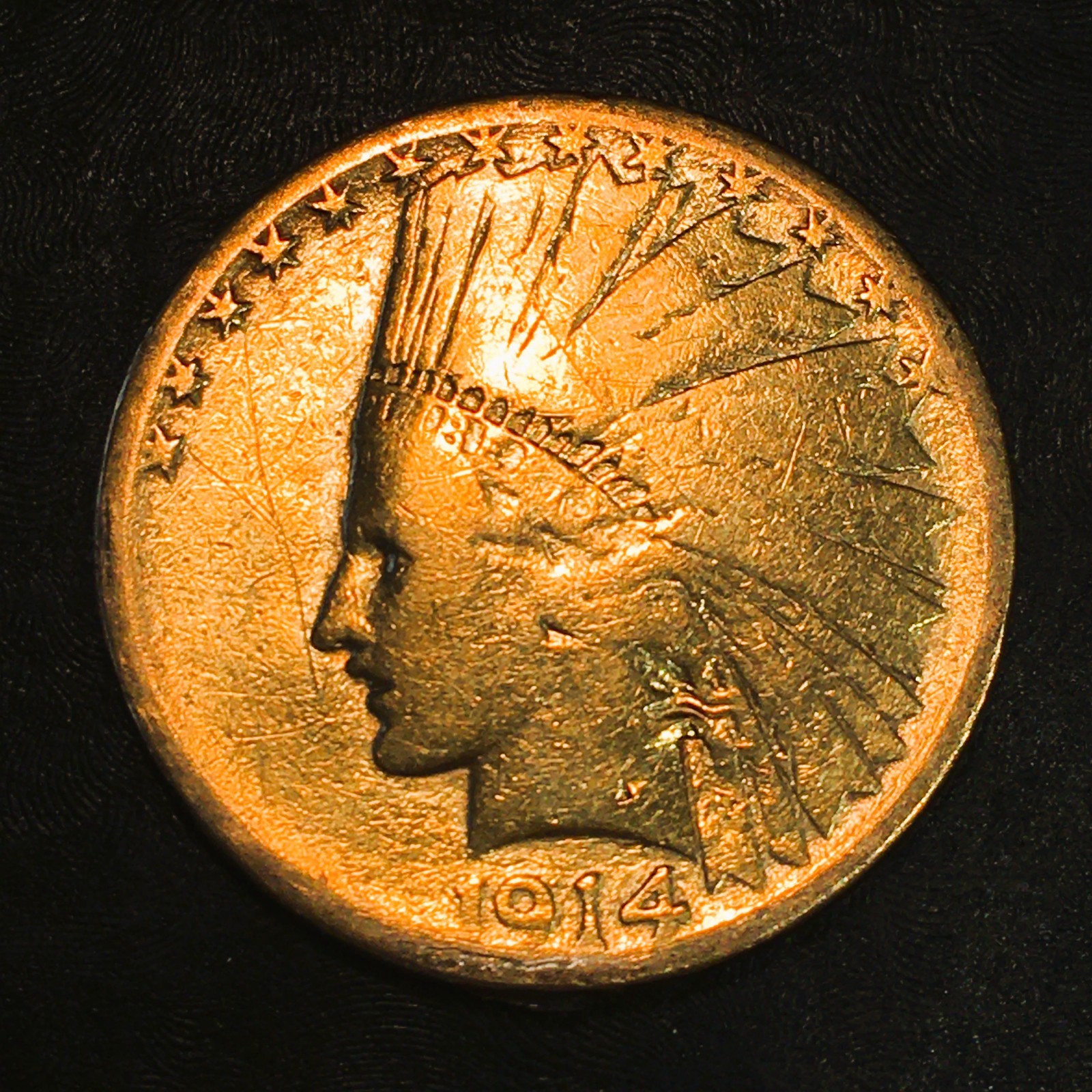 1914-S $10 Gold Indian Head - High Quality Scans #R204