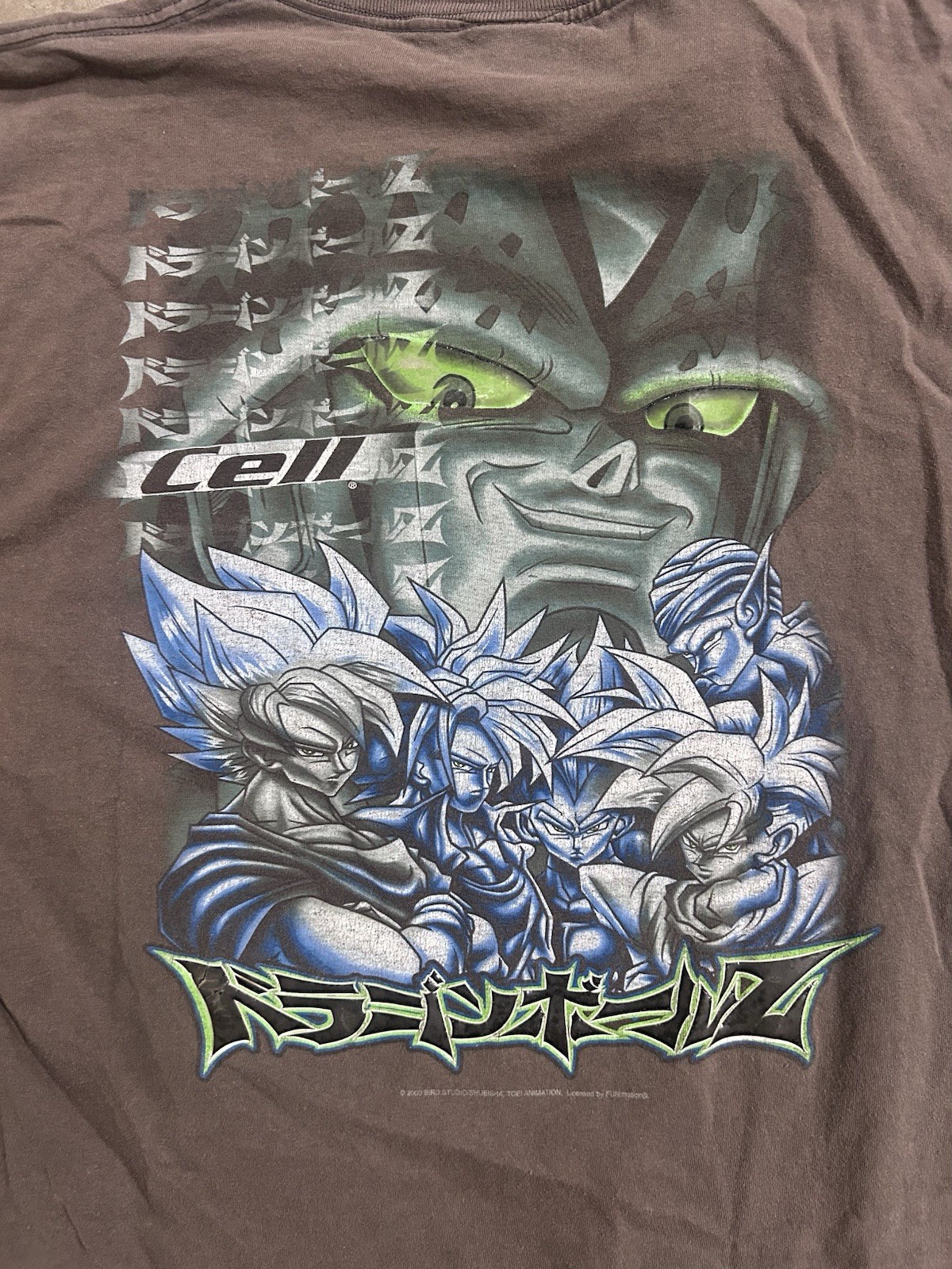 Vintage 2000 DBZ Dragon Ball Z Perfect Cell Glow In  Dark Rare T Shirt XL