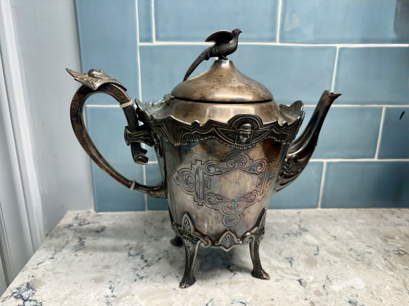 Antique Rogers, Smith & Co. New Haven Silverplated Teapot 1880