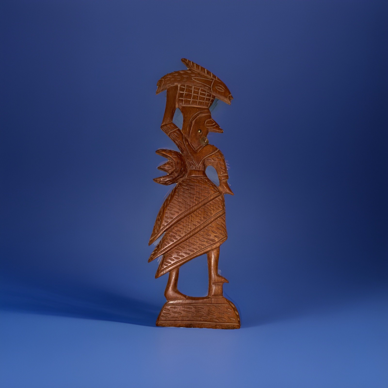 Wooden Handcarved Haiti Wall Hanging 23” Large Woman W/ Basket Gorgeous Wooden Handcarved Haiti Wall Hanging 23” Large Woman W/ Basket Gorgeous