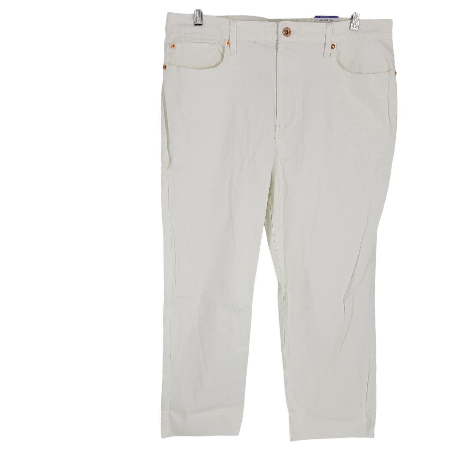 INC International Concepts White Core Denim Straight Crop Jeans 18 Frayed hem