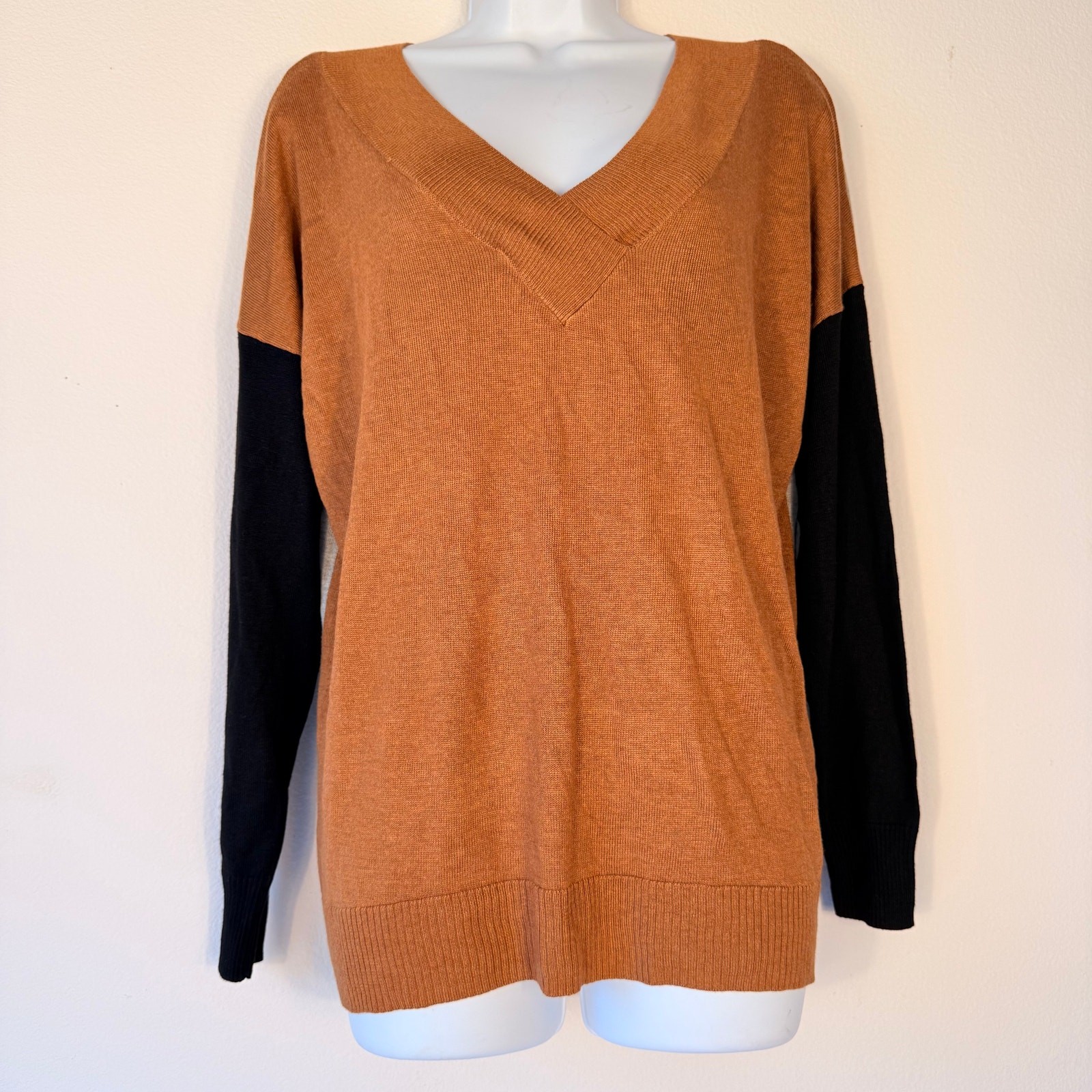 NWT Apt. 9 Petite Colorblock V-Neck Sweater PL Belted Tunic